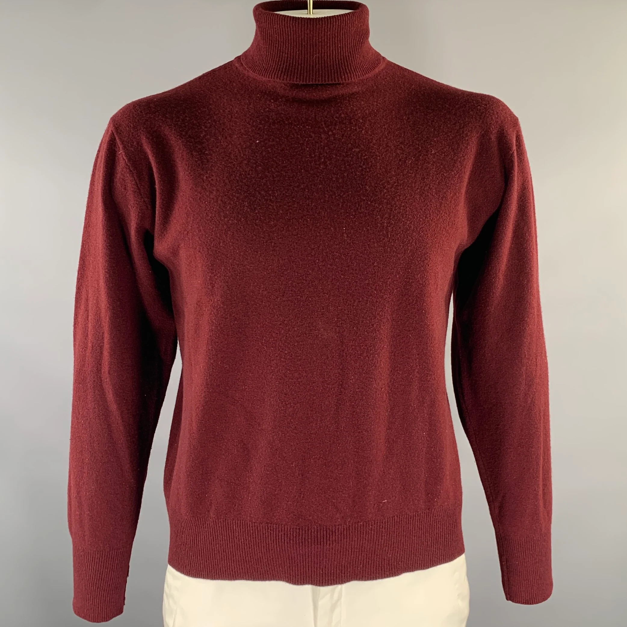 RRL by RALPH LAUREN Size L Burgundy Knitted Wool Cashmere Turtleneck Pullover