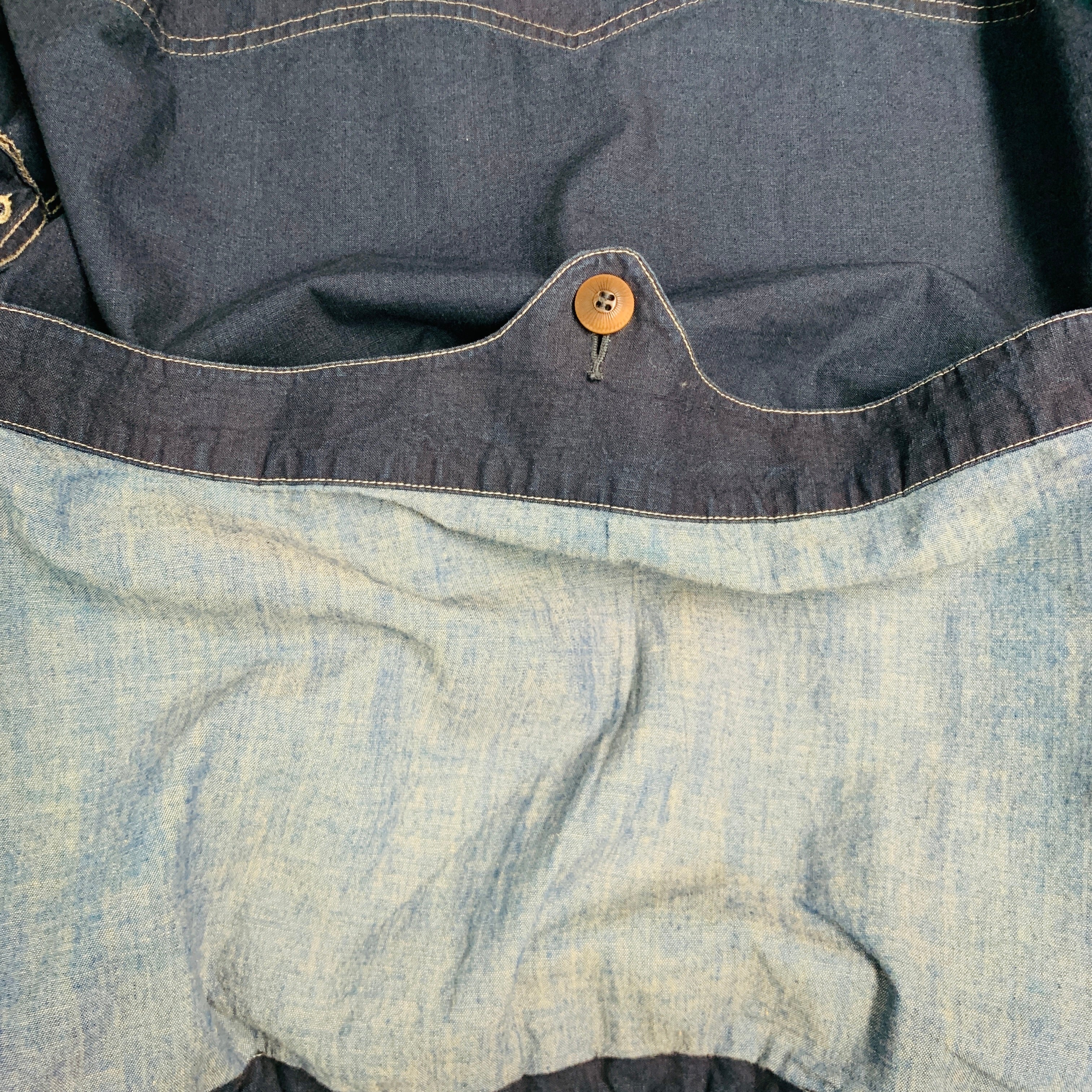 RRL by RALPH LAUREN Size L Indigo Cotton Hooded Jacket - Image 4