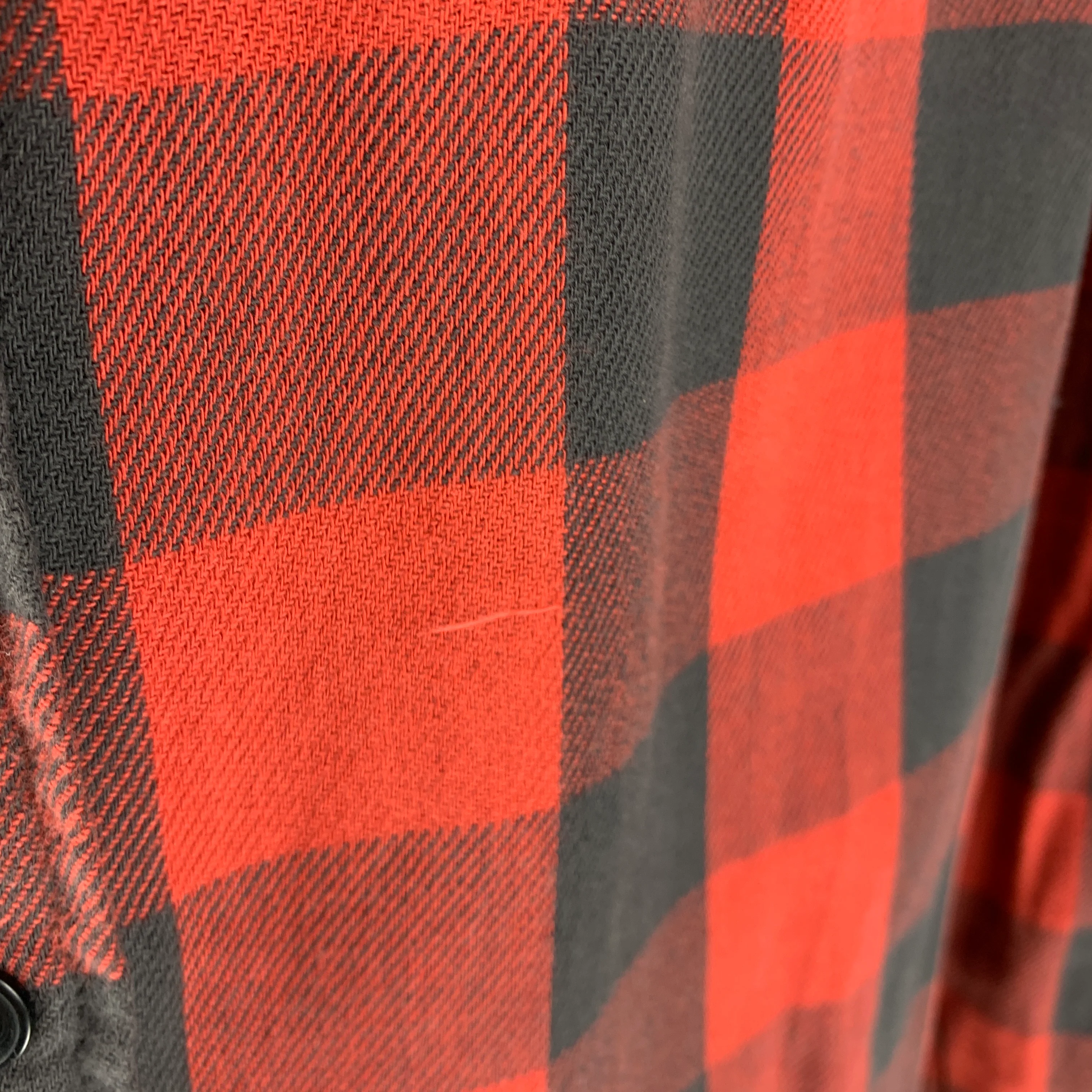 RRL by RALPH LAUREN Size L Red Black Buffalo Plaid Cotton Long Sleeve Shirt - Image 6