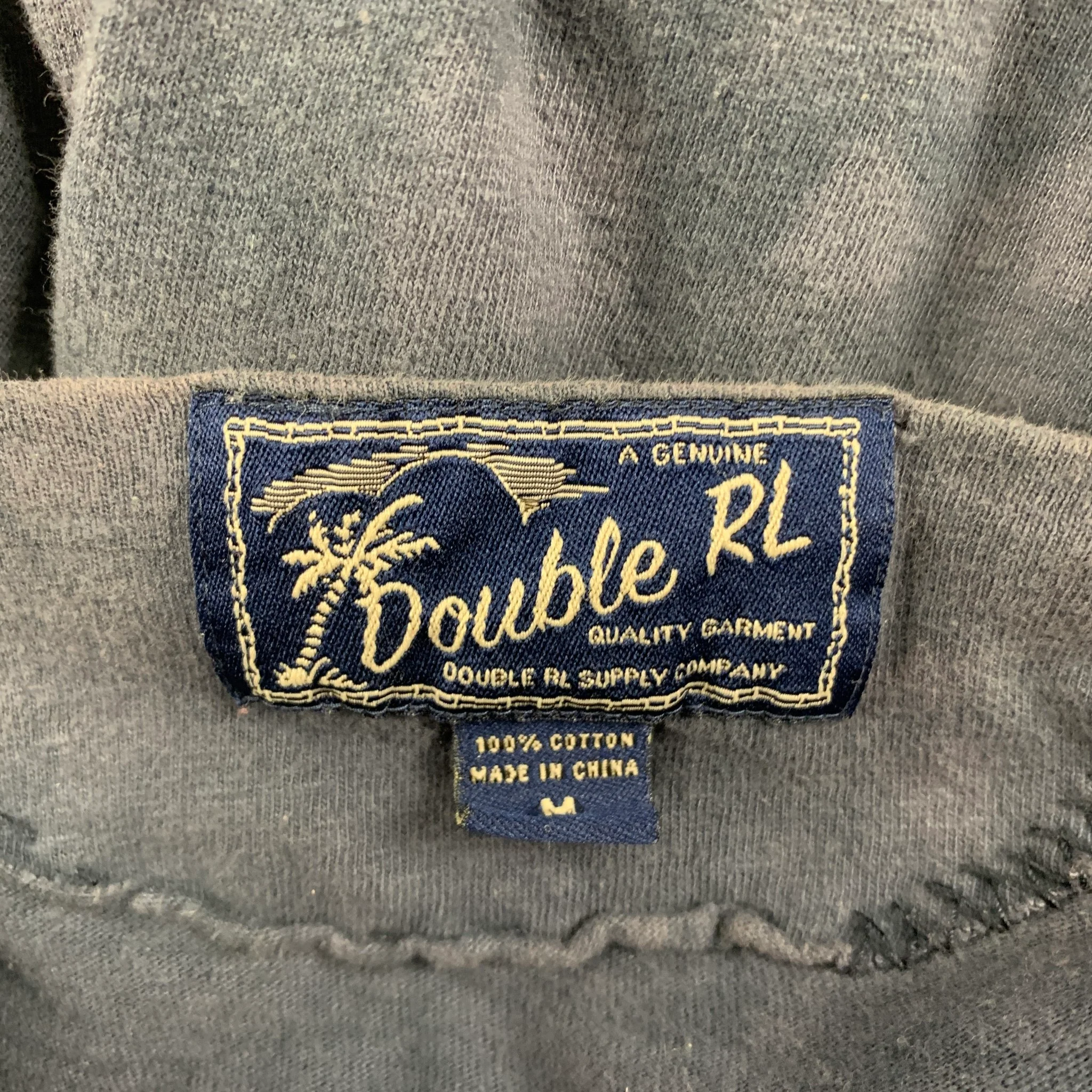 RRL by RALPH LAUREN Size M Navy Washed Cotton T-shirt - Image 5