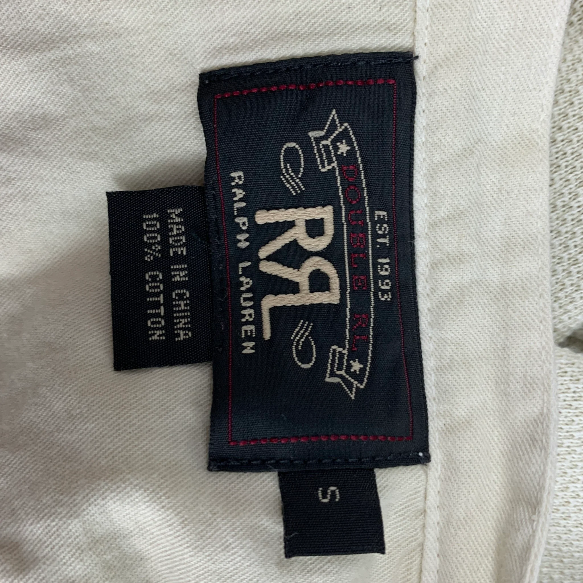 RRL by RALPH LAUREN Size S Beige Textured Cotton Henley Long Sleeve Shirt - Image 6