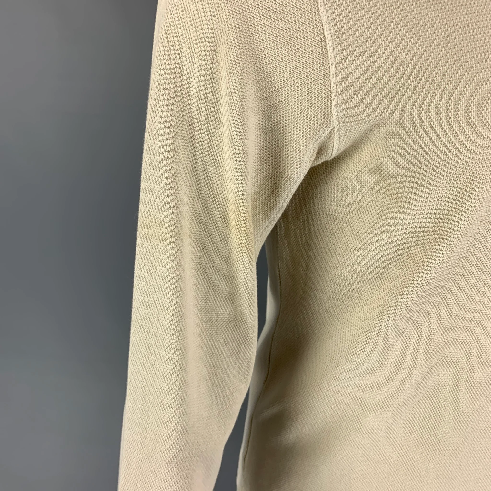 RRL by RALPH LAUREN Size S Beige Textured Cotton Henley Long Sleeve Shirt - Image 7