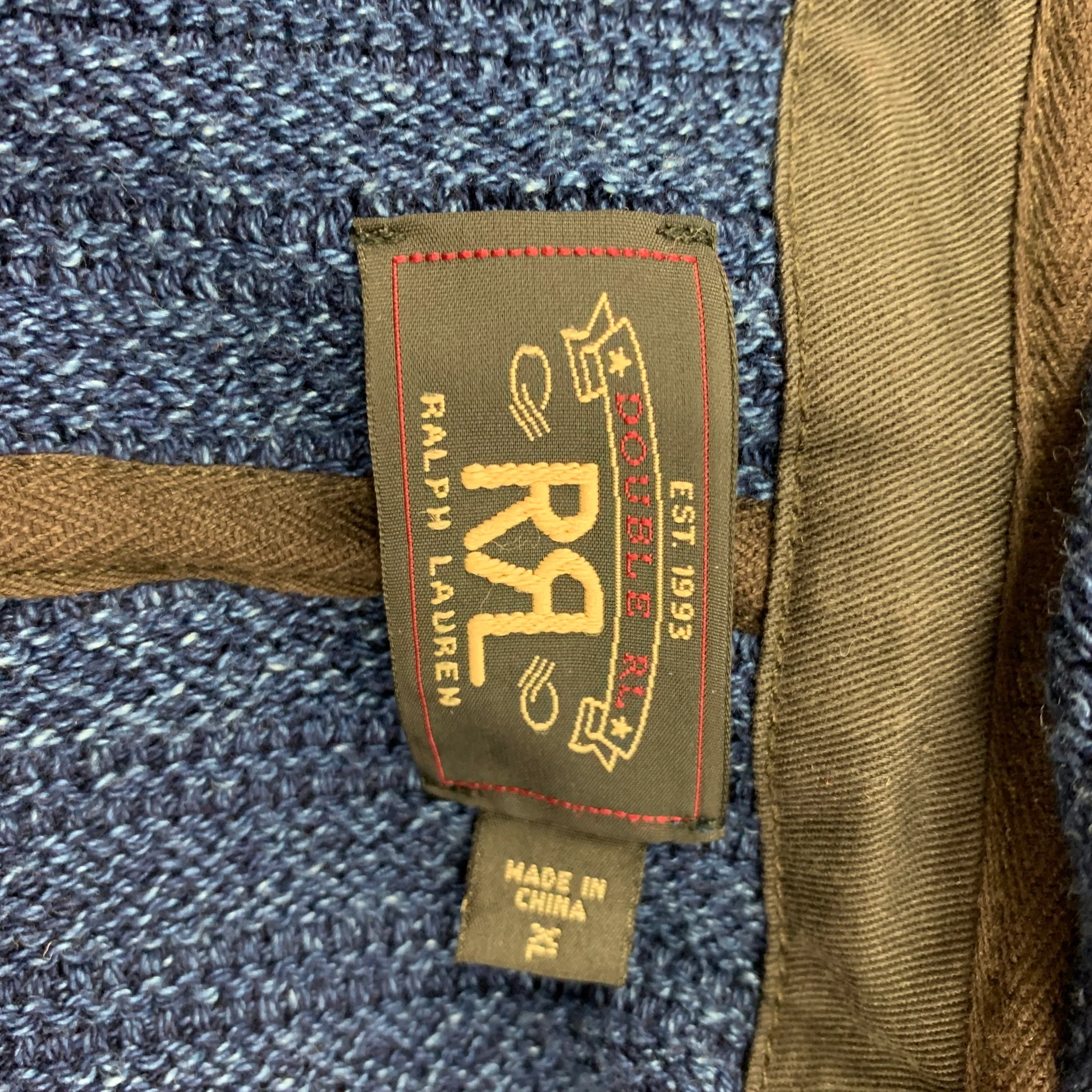 RRL by RALPH LAUREN Size XL Blue Knitted Snaps Vest - Image 5