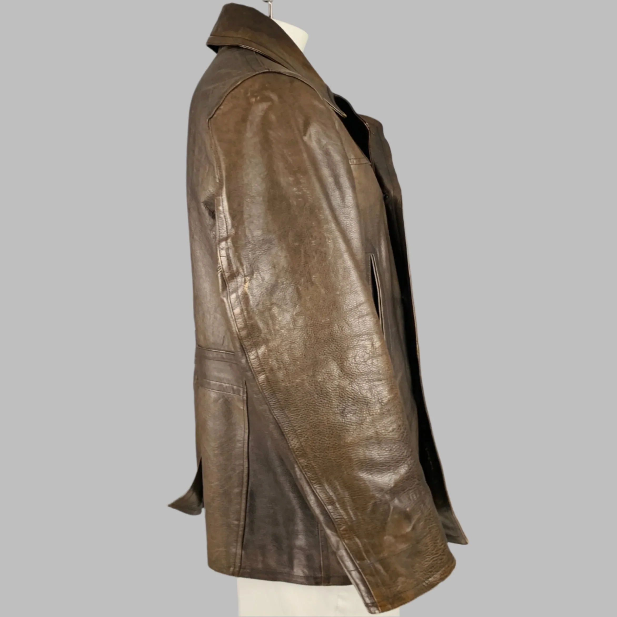 RRL by RALPH LAUREN Size XL Brown Leather Peacoat - Image 2