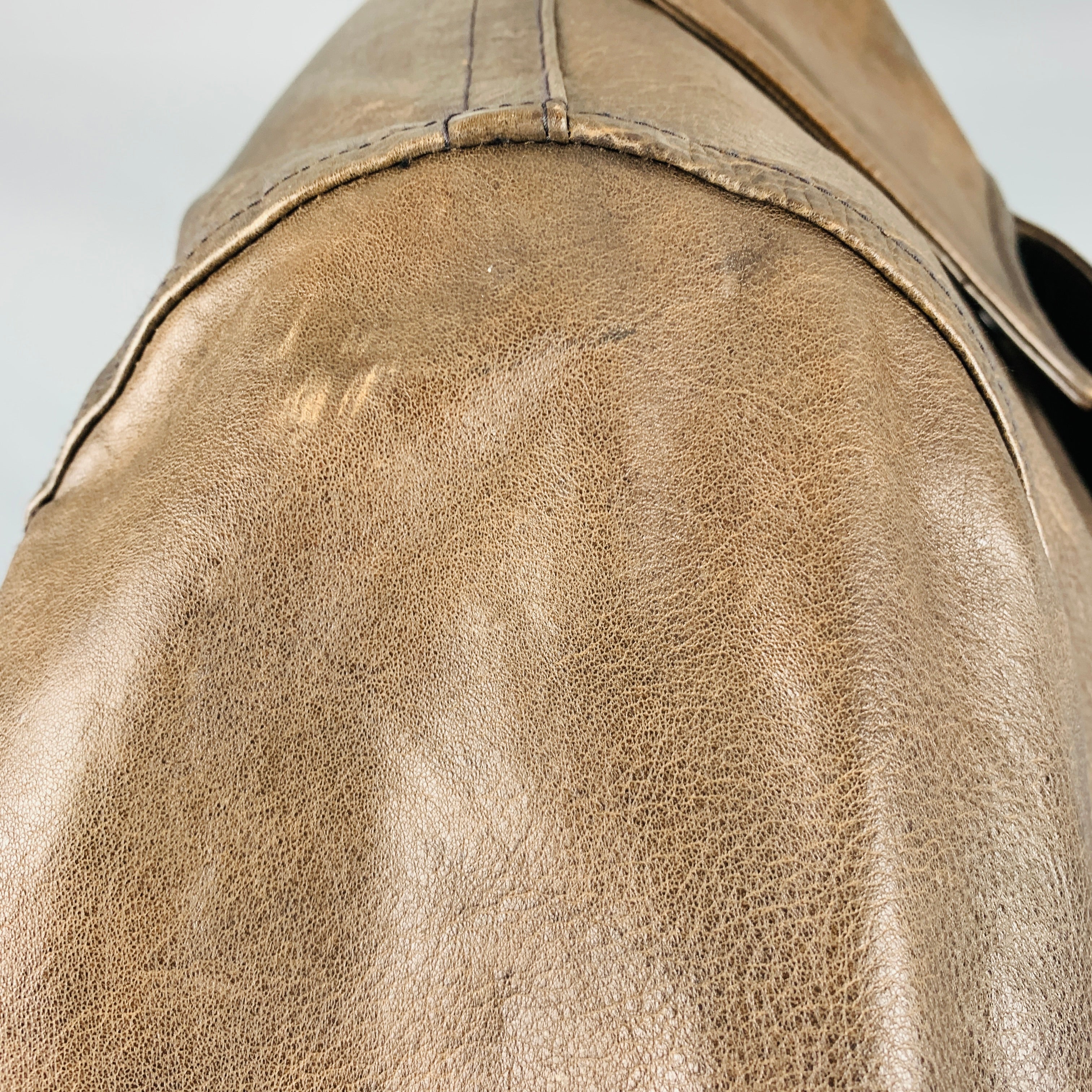 RRL by RALPH LAUREN Size XL Brown Leather Peacoat - Image 5