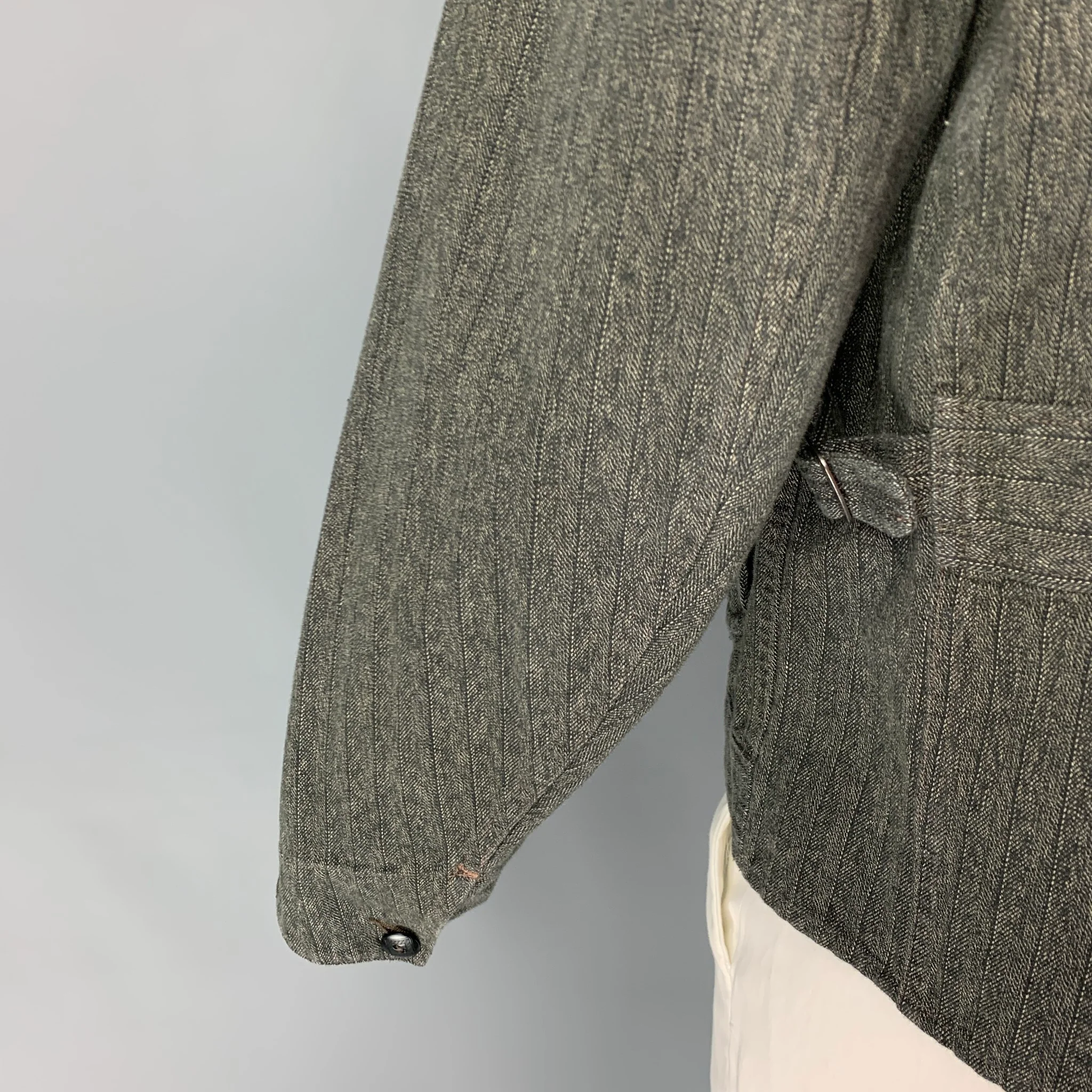 RRL by RALPH LAUREN Size XL Dark Olive Textured Cotton Jacket - Image 4