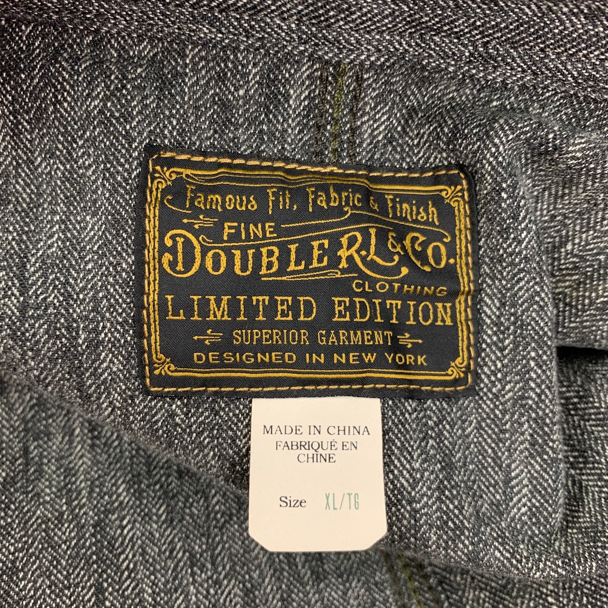 RRL by RALPH LAUREN Size XL Gray Herringbone Cotton Belted Coat - Image 6