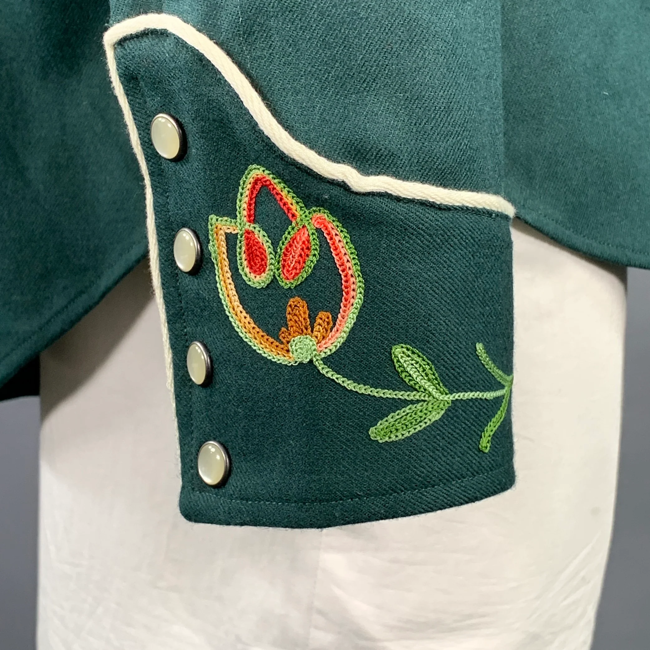 RRL by RALPH LAUREN Size XL Green Multi Color Embroidery Western Long Sleeve Shirt - Image 4