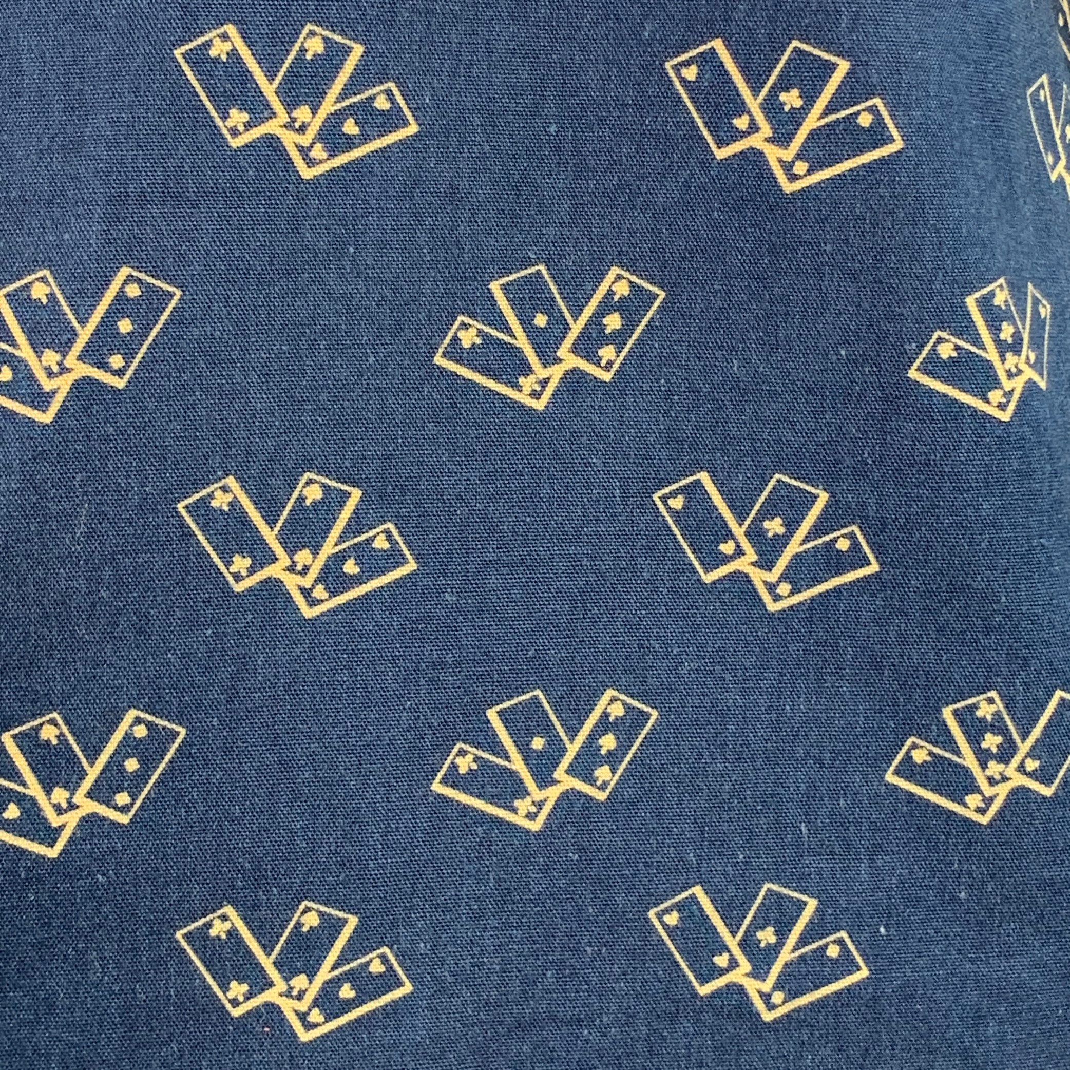 RRL by RALPH LAUREN Size XL Indigo Khaki Playing Cards Print Cotton Long Sleeve Shirt - Image 2