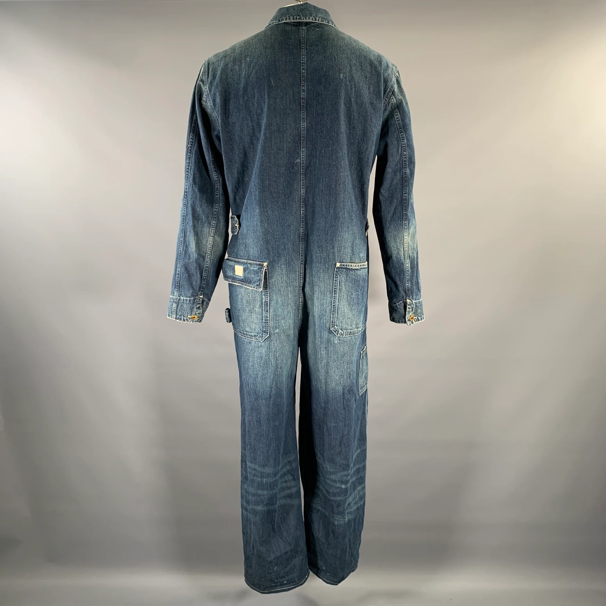 RRL by RALPH LAUREN Size XL Indigo Wash Denim Jumpsuit - Image 3