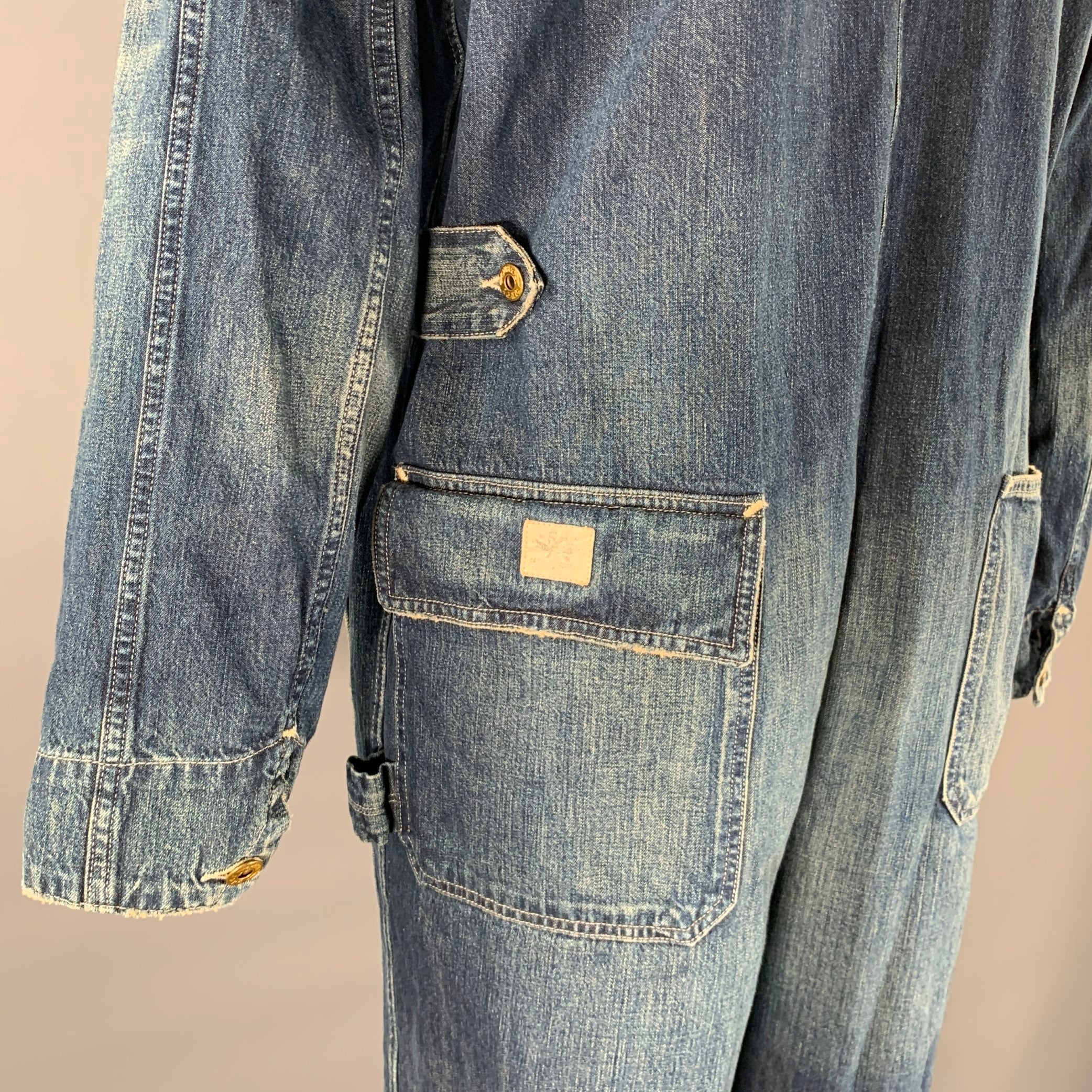 RRL by RALPH LAUREN Size XL Indigo Wash Denim Jumpsuit - Image 4
