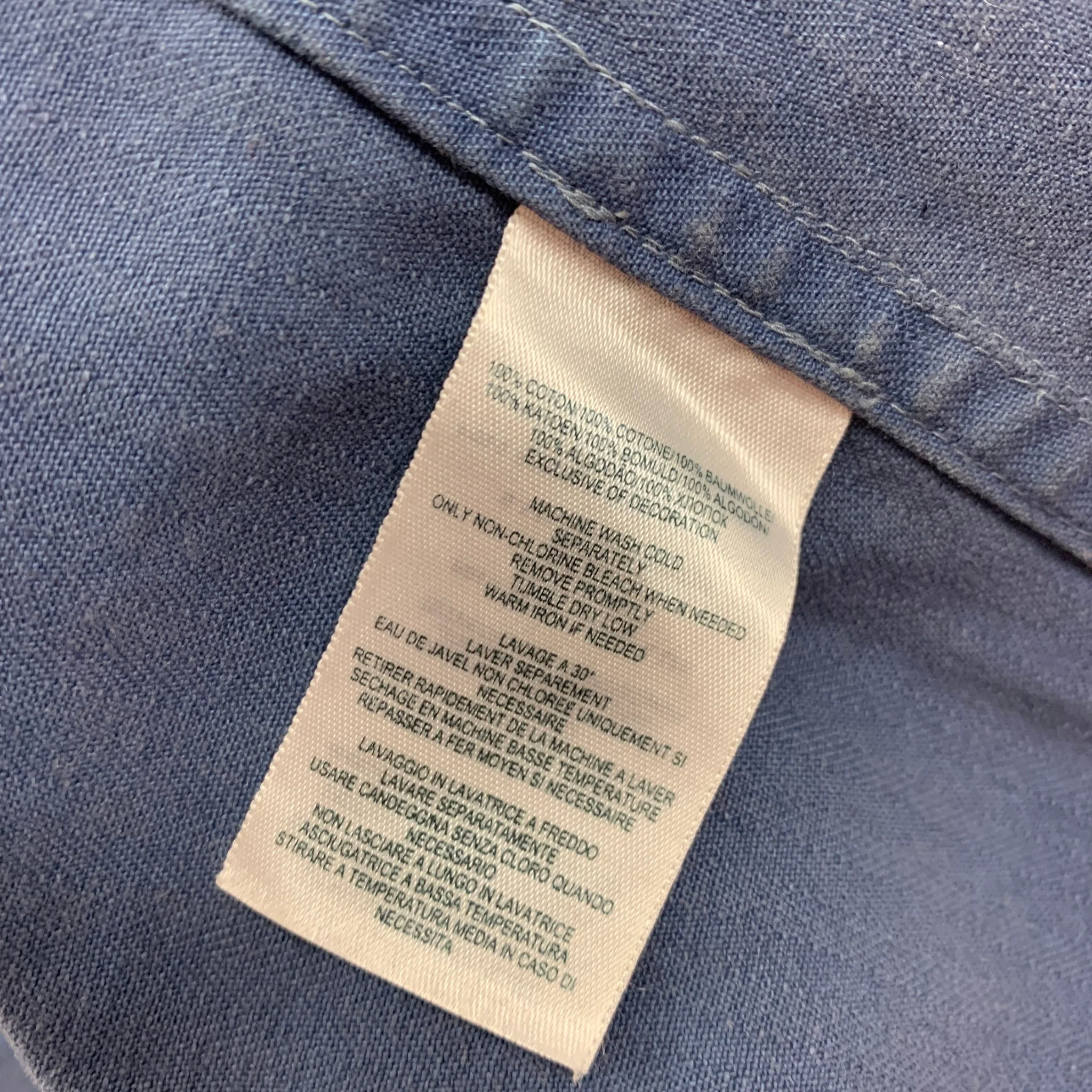 RRL by RALPH LAUREN Size XL Light Blue Washed Cotton Zip Up Jacket - Image 4