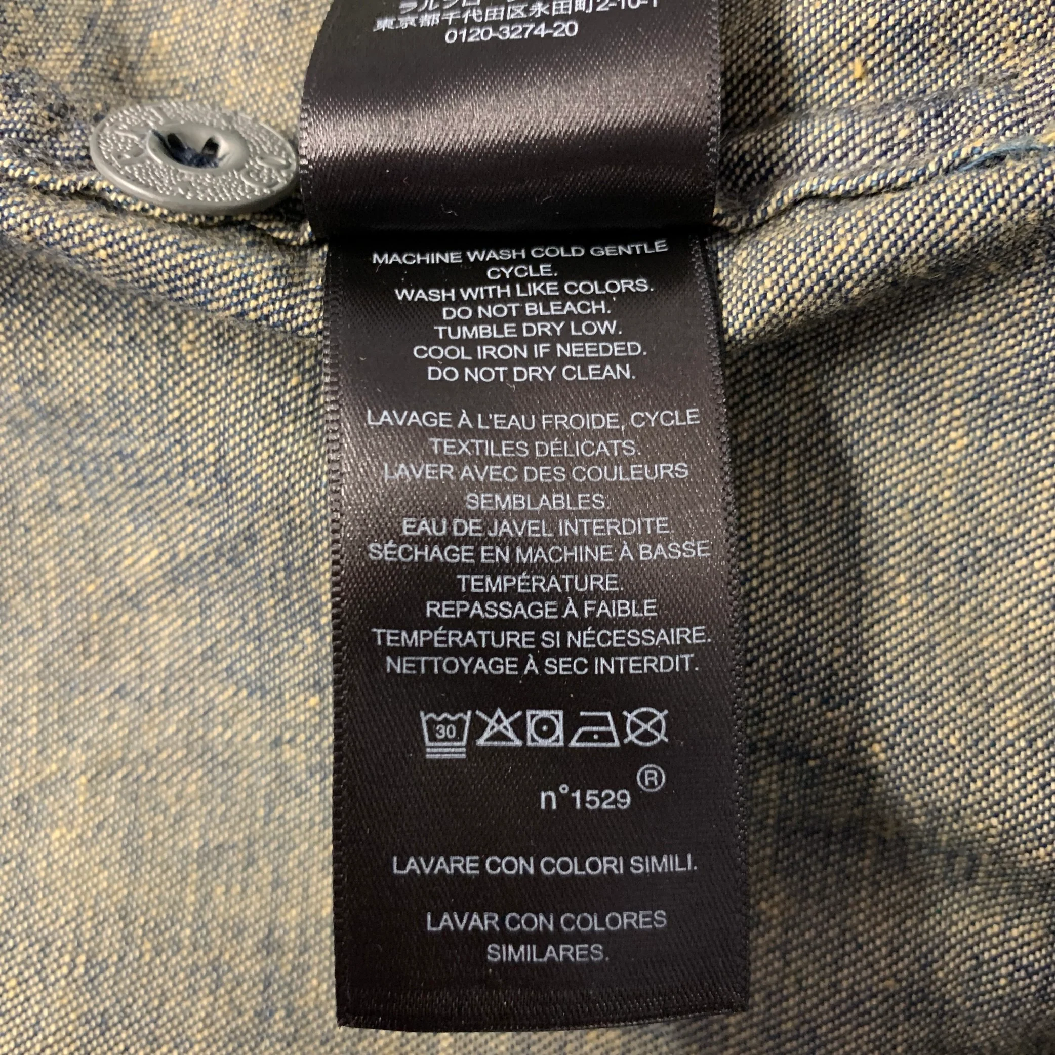 RRL by RALPH LAUREN Size XL Navy Indigo Cotton Overshirt - Image 9