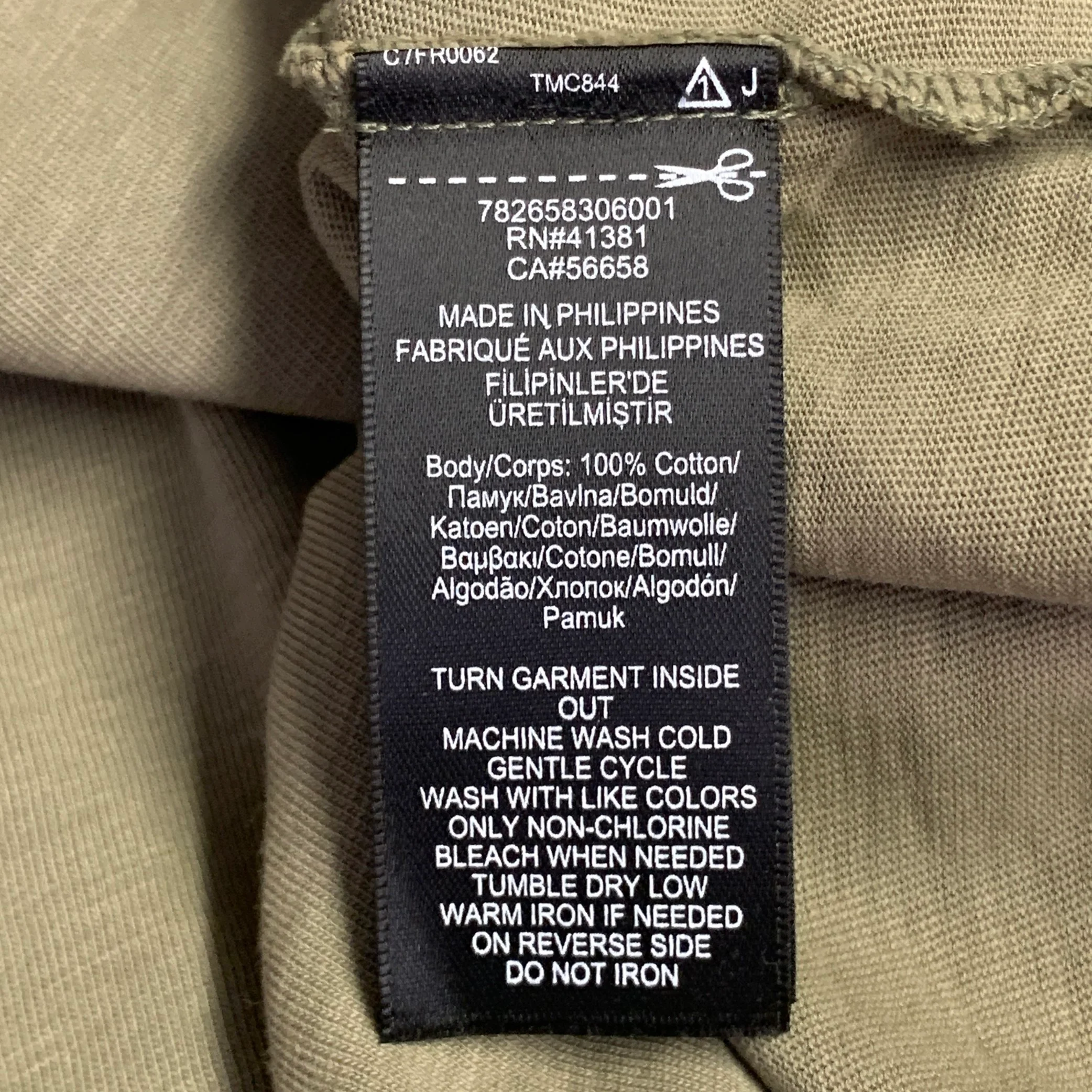 RRL by RALPH LAUREN Size XL Olive Green Logo Print Cotton Crew Neck T-shirt - Image 5