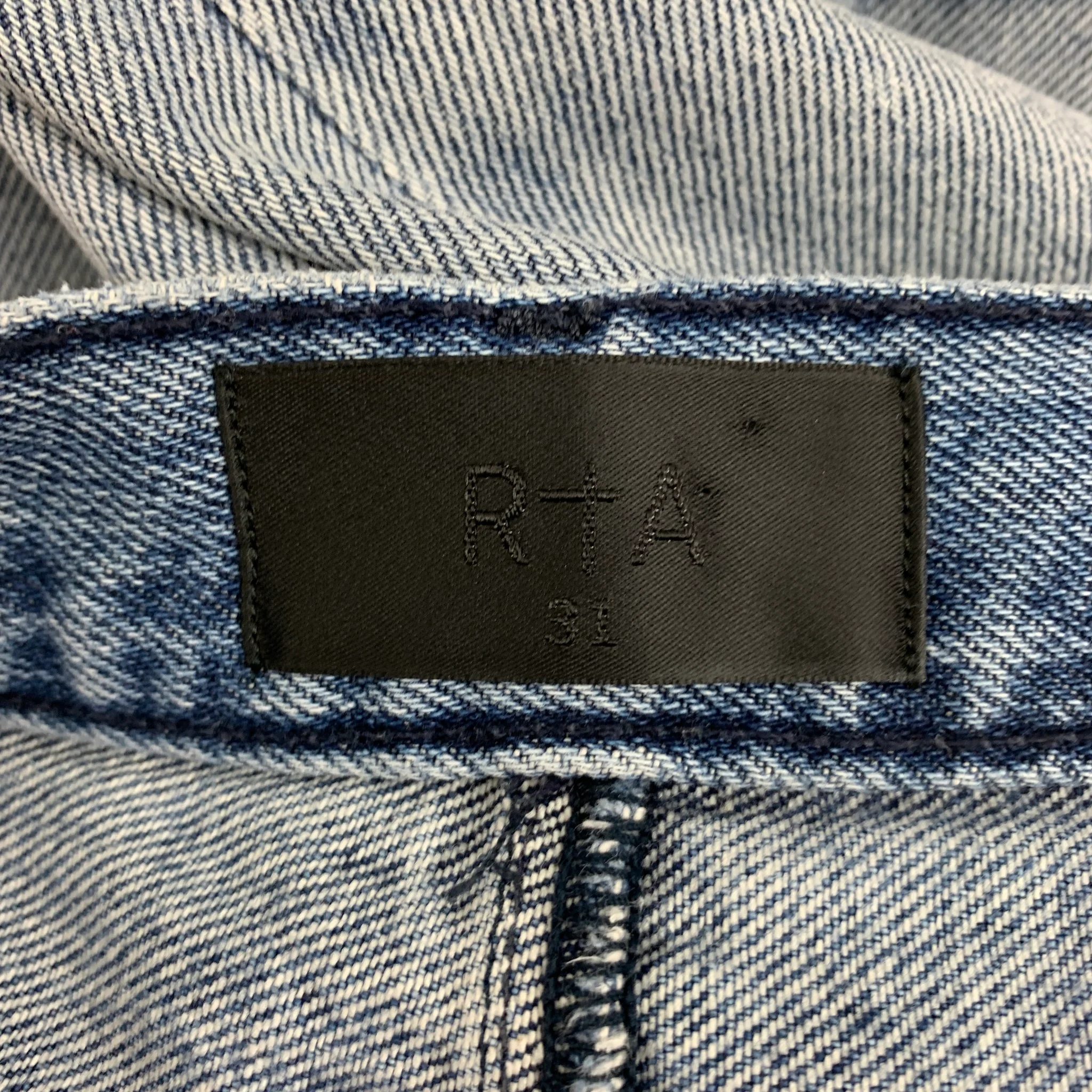 RtA Size 32 Blue Distressed Cotton Skinny Jeans - Image 5