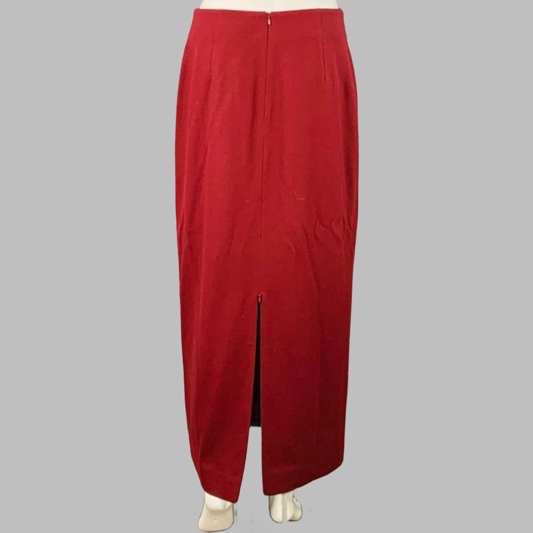 RUE SOPHIE Size M Burgundy Wool Blend Strapless Top Pencil Skirt Set - Image 4