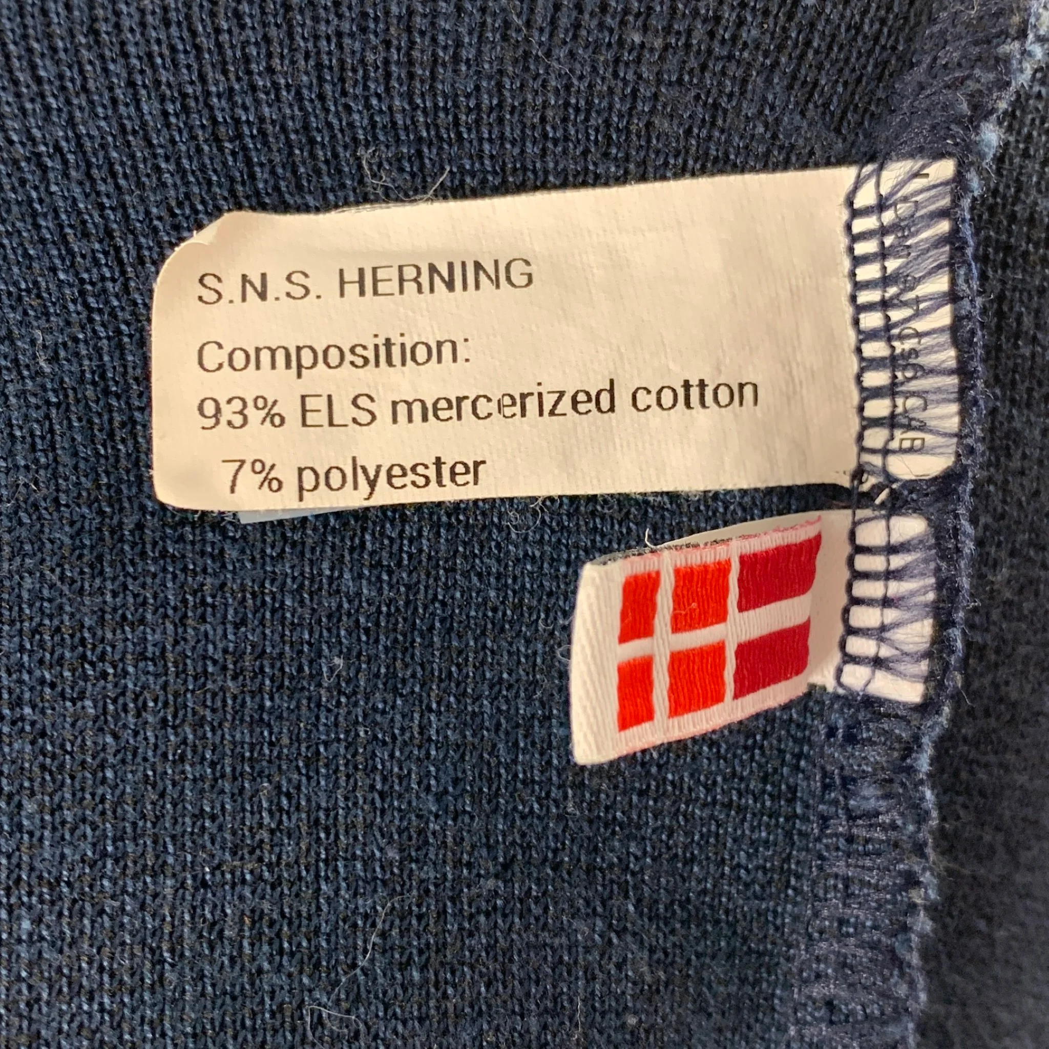 S.N.S HERNING Size XL Navy Cotton / Polyester V-Neck Cardigan - Image 5
