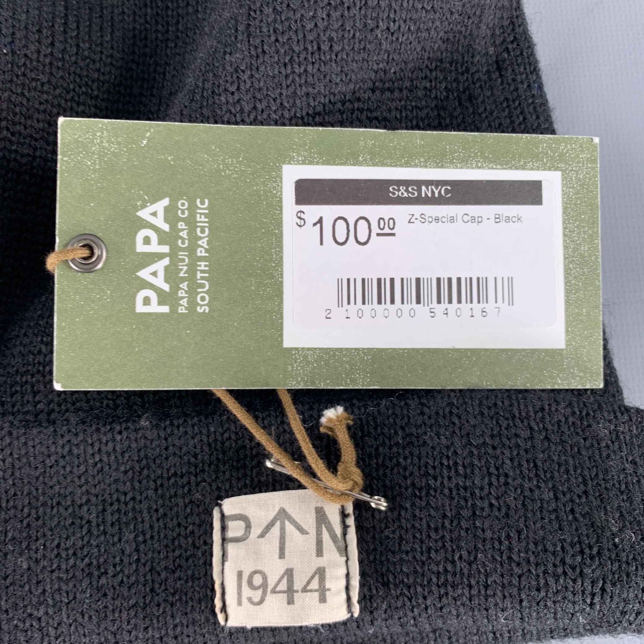 S&S Black Knit Rectangle Beanie Hat - Image 6