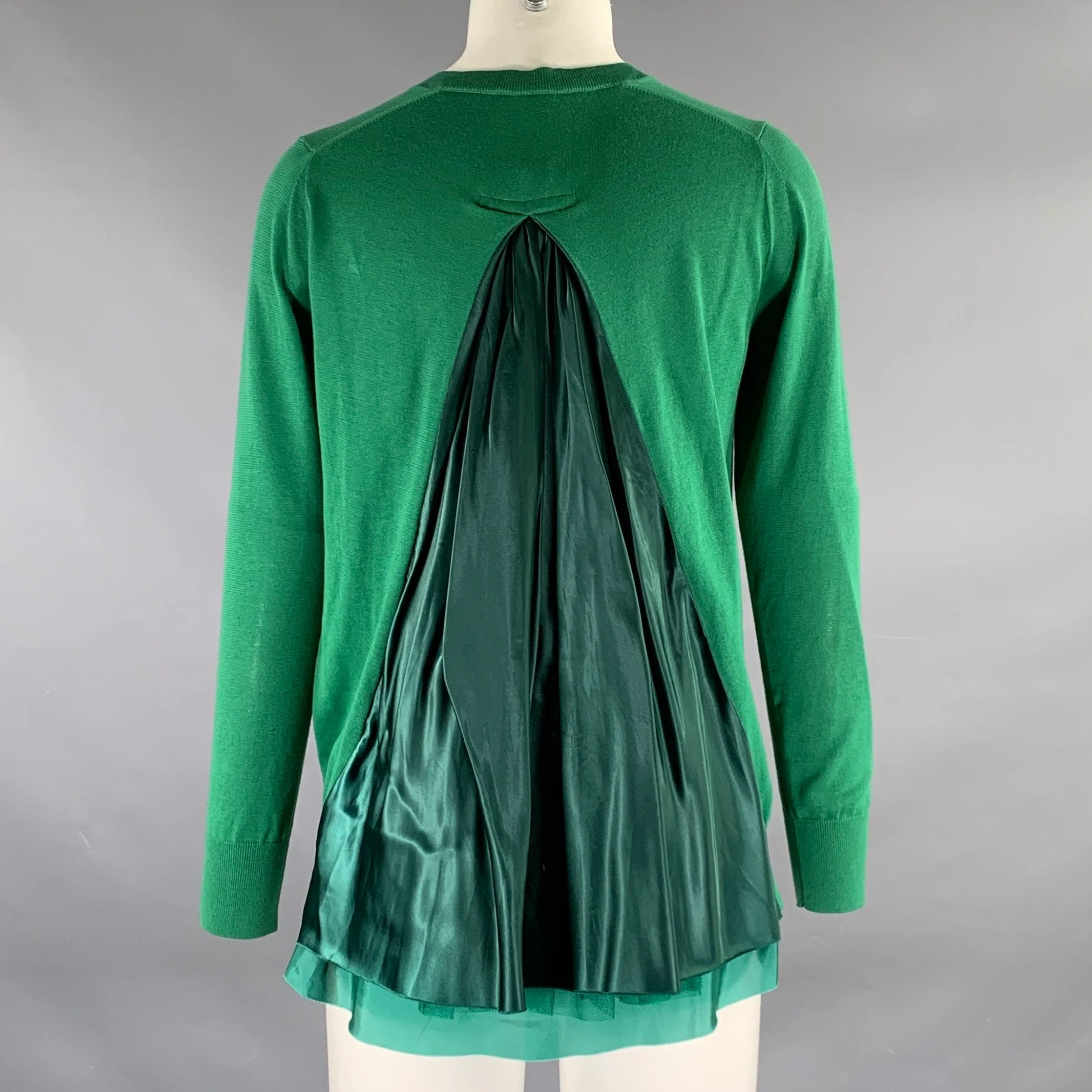 SACAI LUCK Size 2 Green Cotton Cardigan Cardigan - Image 4