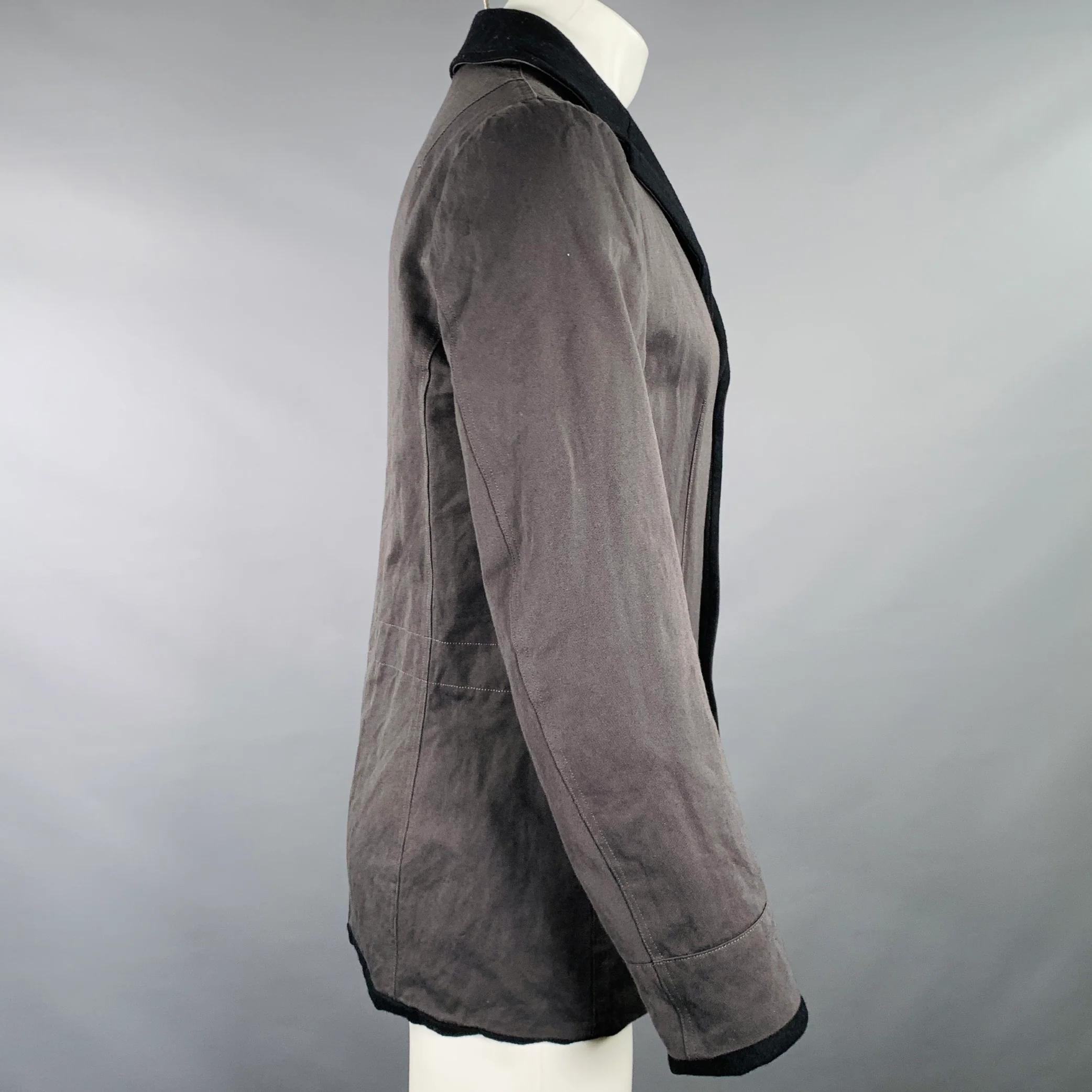 SAGE DE CRET Size M Black Grey Reversible Nylon Blend Jacket - Image 3