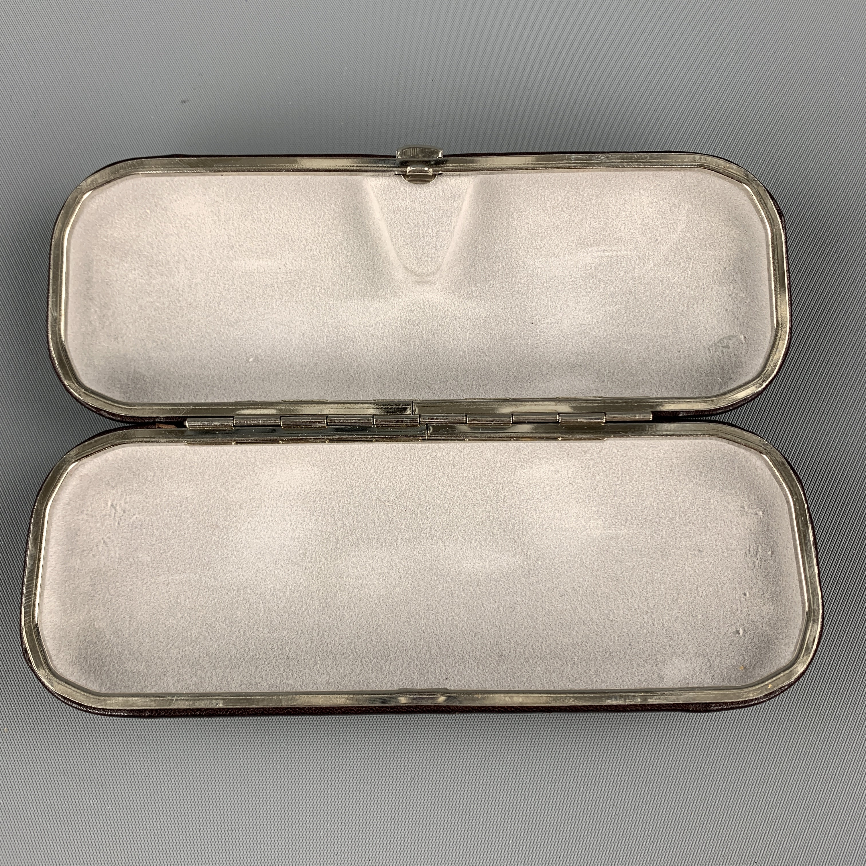 SAGEBROWN Dark Brown Leather Logo Embossed Eyewear Case - Image 7