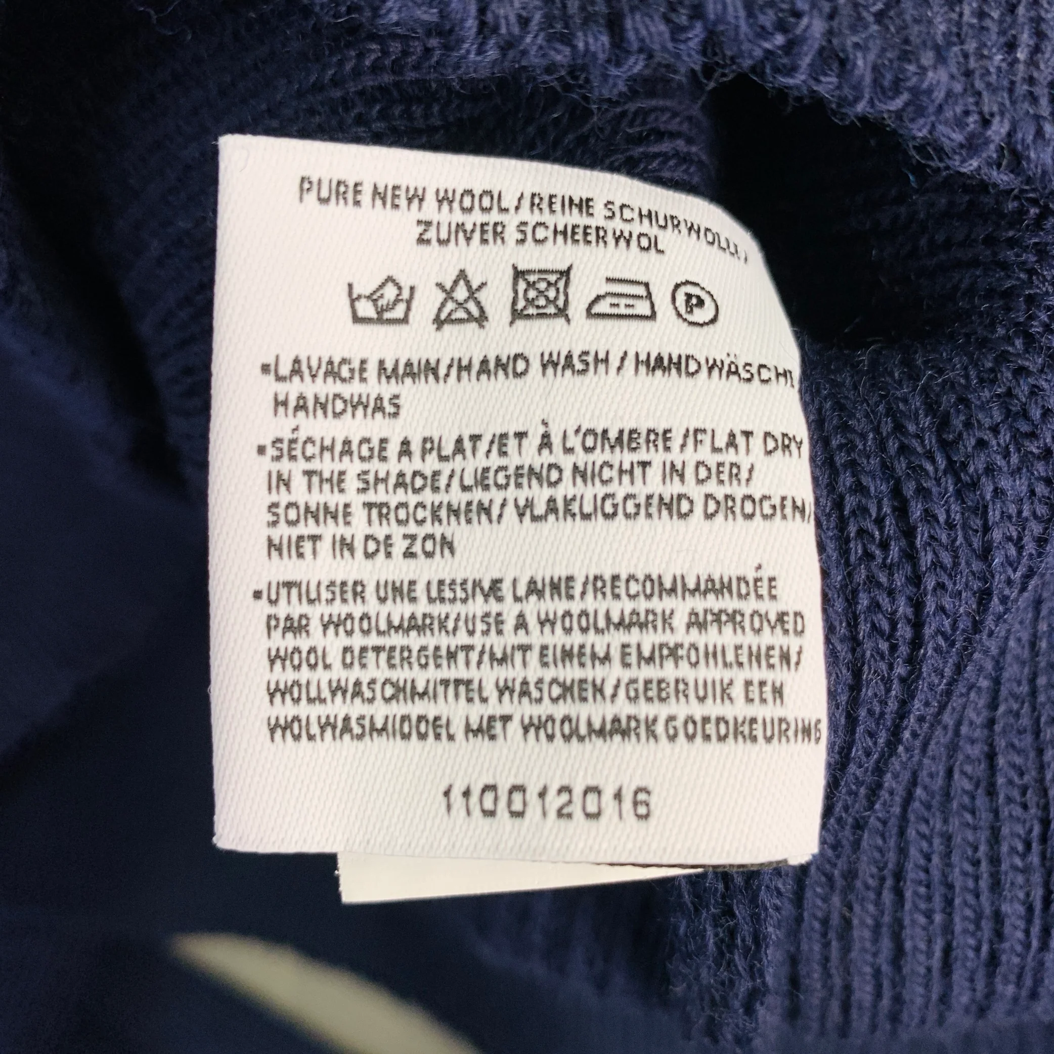 SAINT JAMES Size L Navy Grey Knit Virgin Wool Patches Sweater - Image 7
