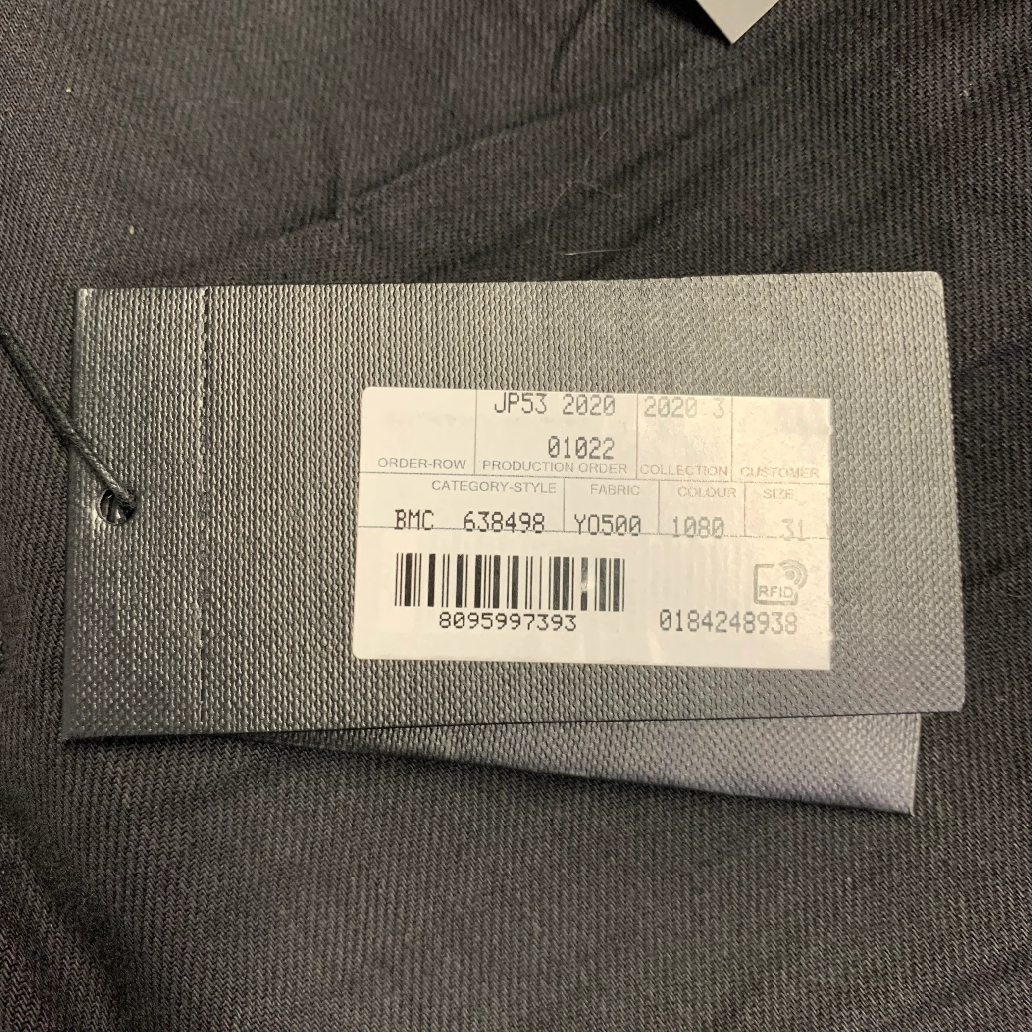SAINT LAURENT 2020 Size 31 Black Denim Tapered Five Pockets Jeans - Image 7