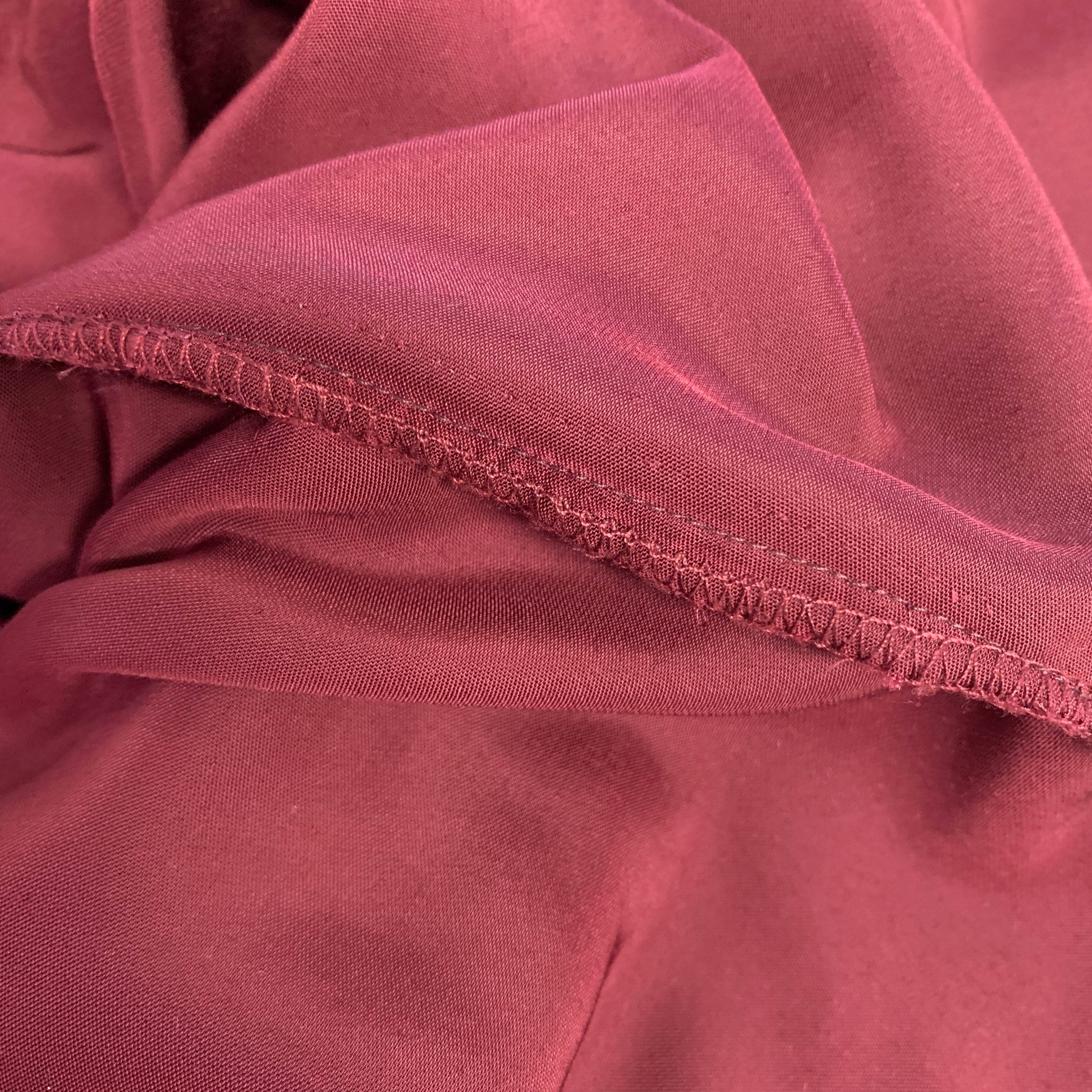 SAINT LAURENT AW18 Size M Burgundy Gold Embroidery Velvet Western Long Sleeve Shirt - Image 10