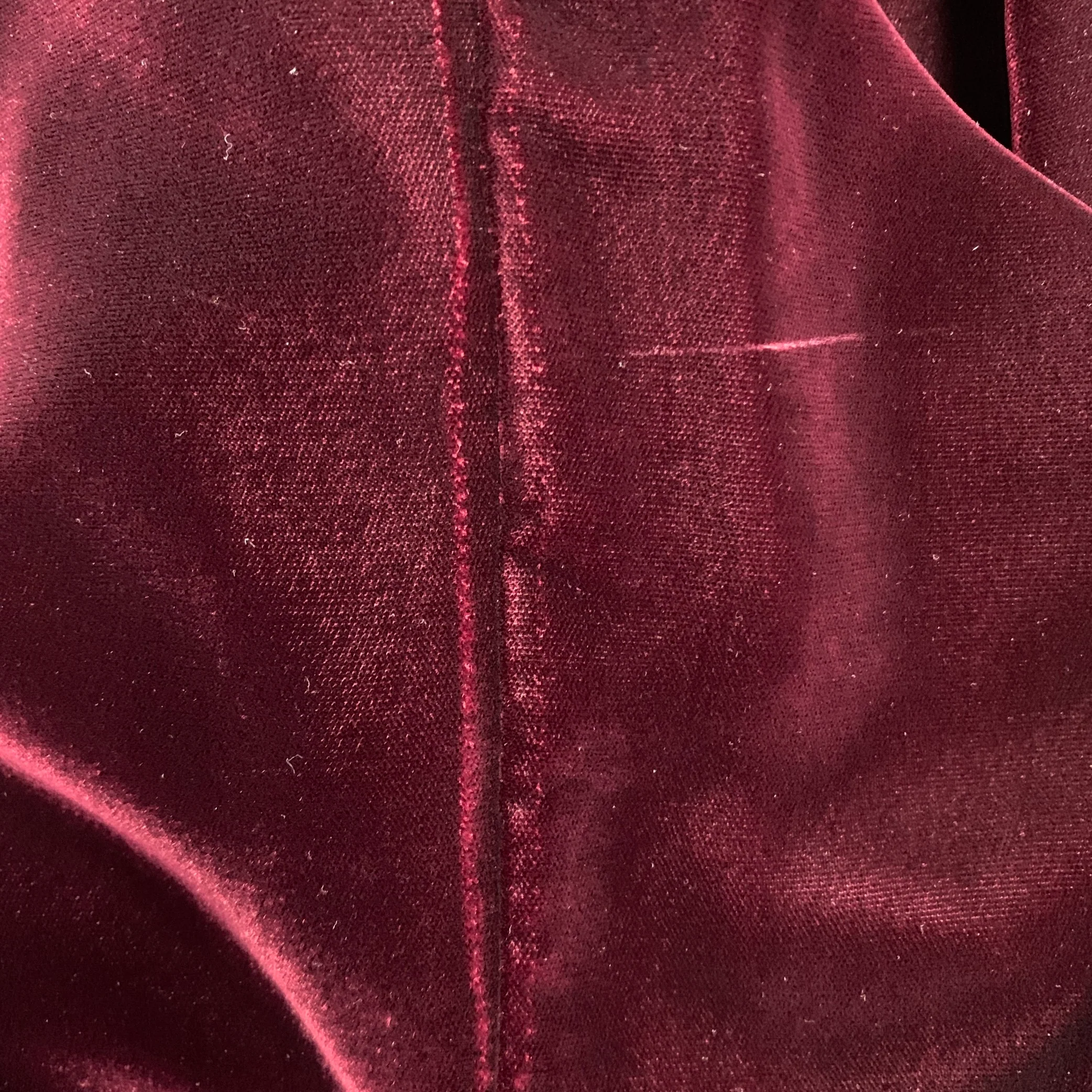 SAINT LAURENT AW18 Size M Burgundy Gold Embroidery Velvet Western Long Sleeve Shirt - Image 9