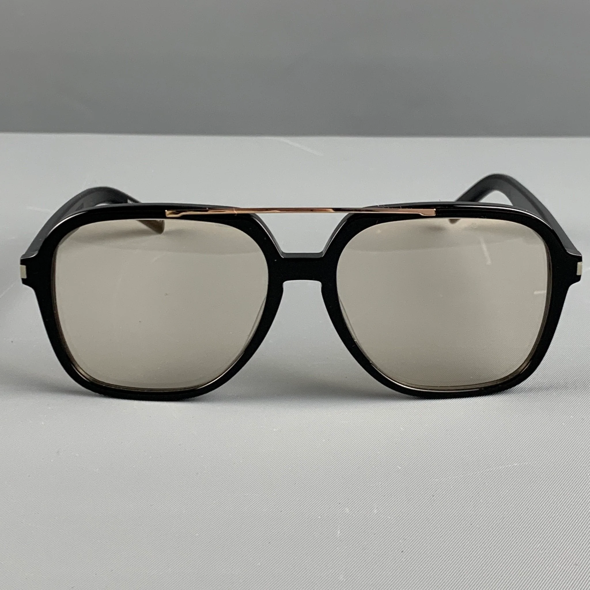 SAINT LAURENT Black Clear Acetate Sunglasses