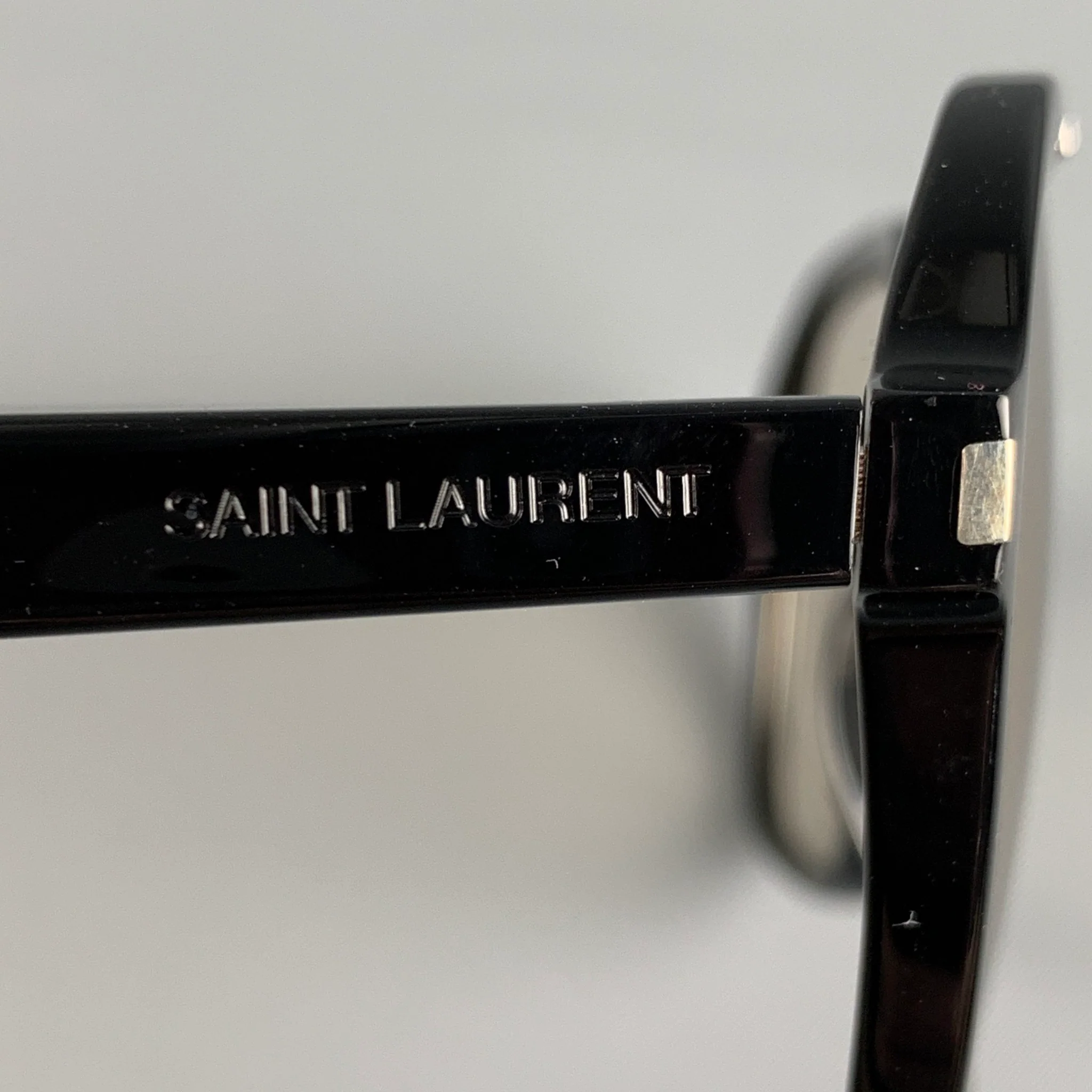SAINT LAURENT Black Clear Acetate Sunglasses - Image 9