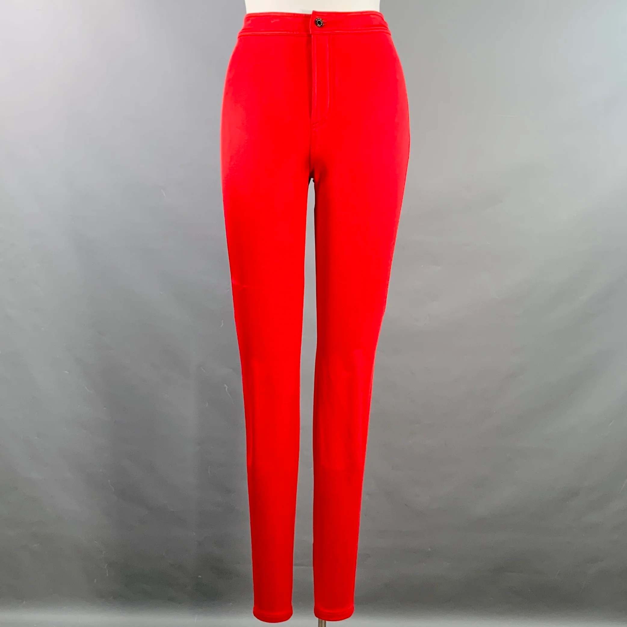 SAINT LAURENT Size 10 Red Viscose Blend Tapered Dress Pants