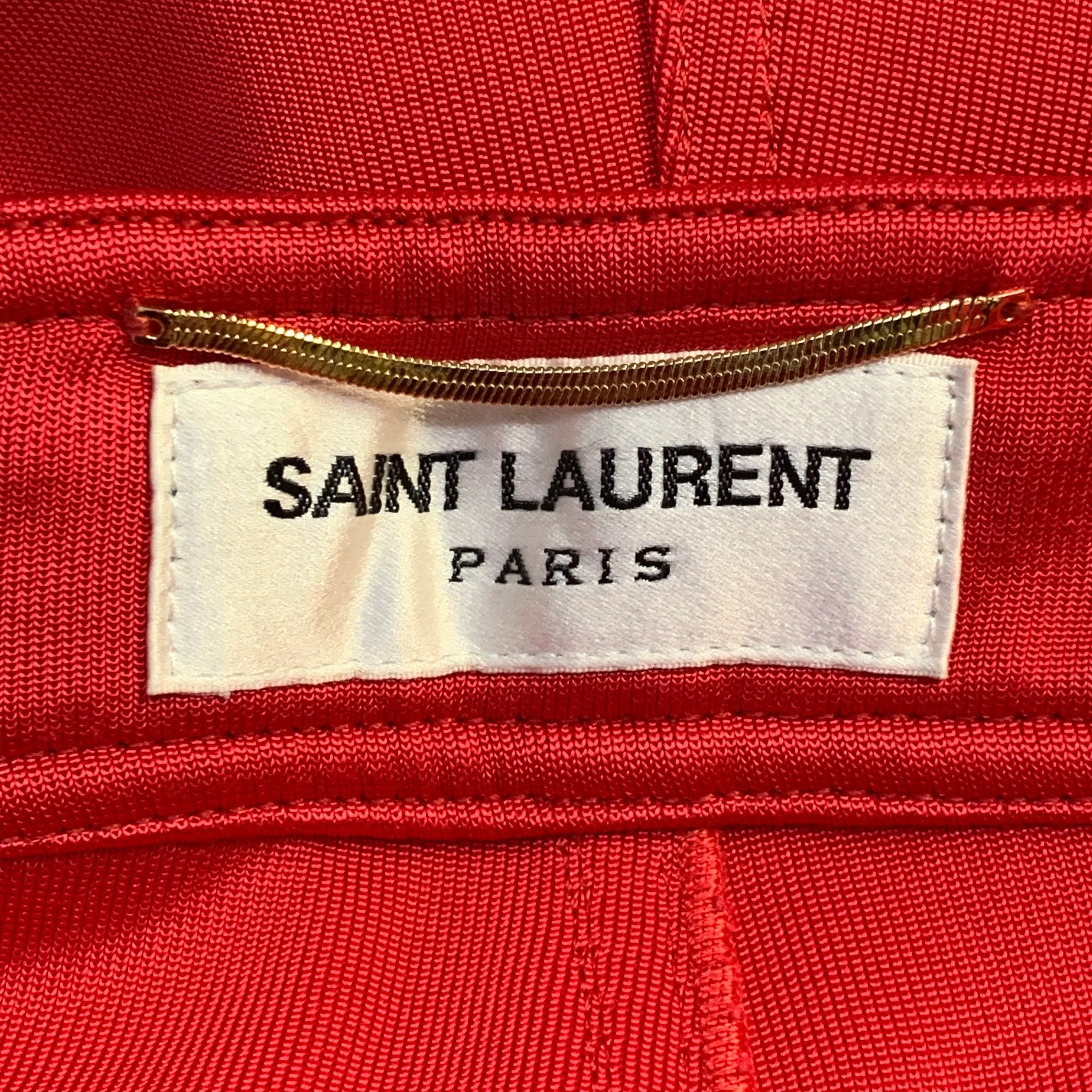 SAINT LAURENT Size 10 Red Viscose Blend Tapered Dress Pants - Image 5