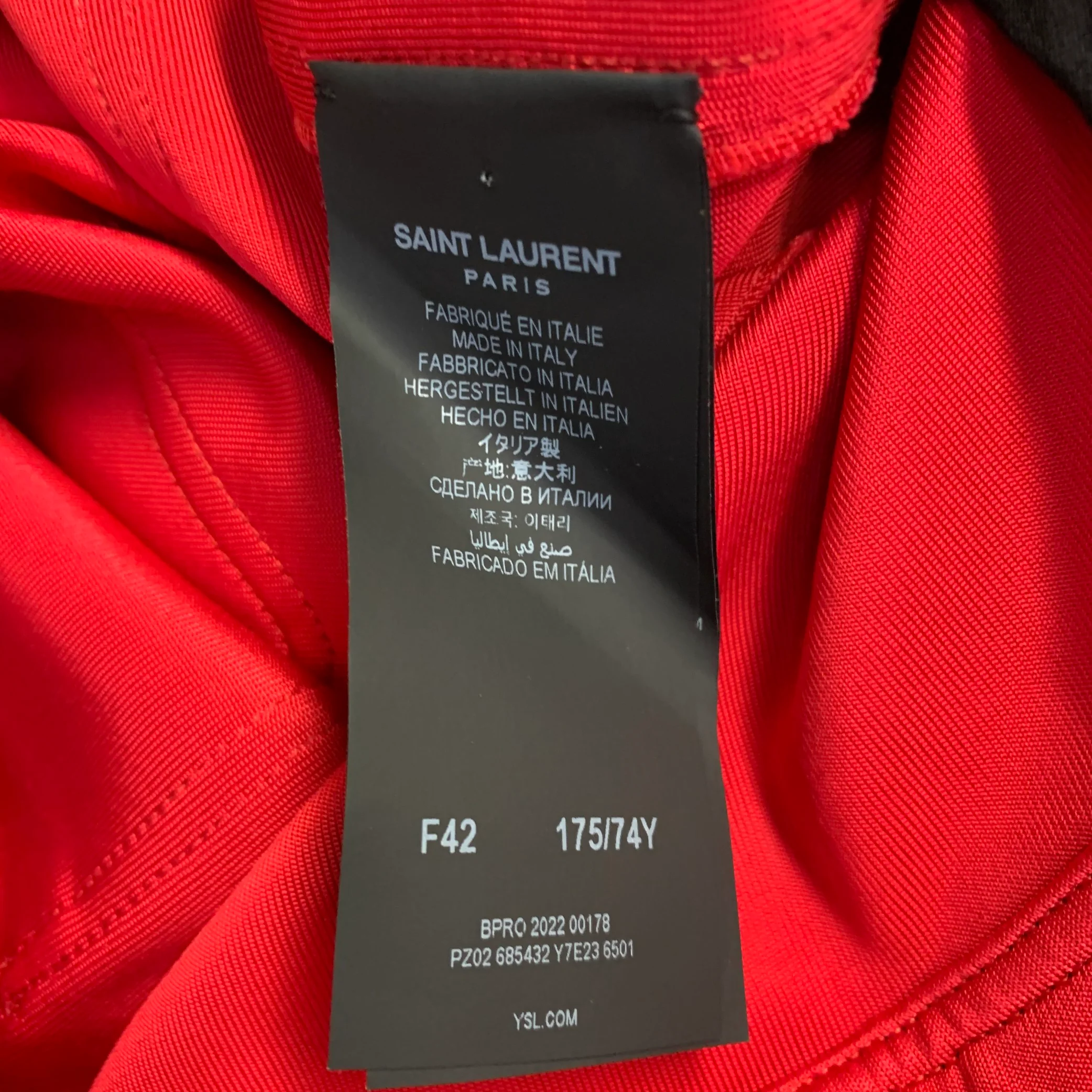 SAINT LAURENT Size 10 Red Viscose Blend Tapered Dress Pants - Image 6