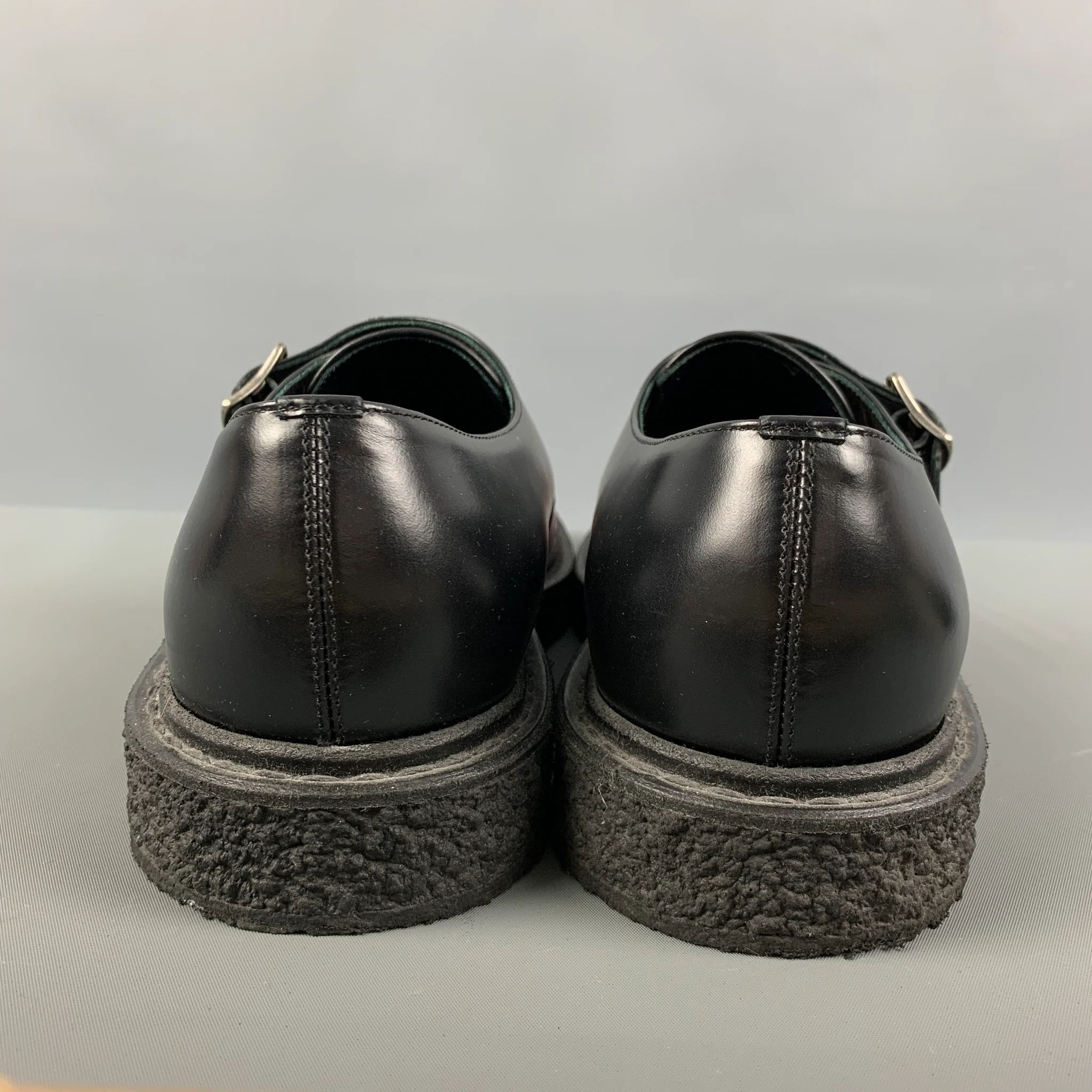 SAINT LAURENT Size 12 Black Red & Gold Mixed Materials Leather Loafers - Image 3