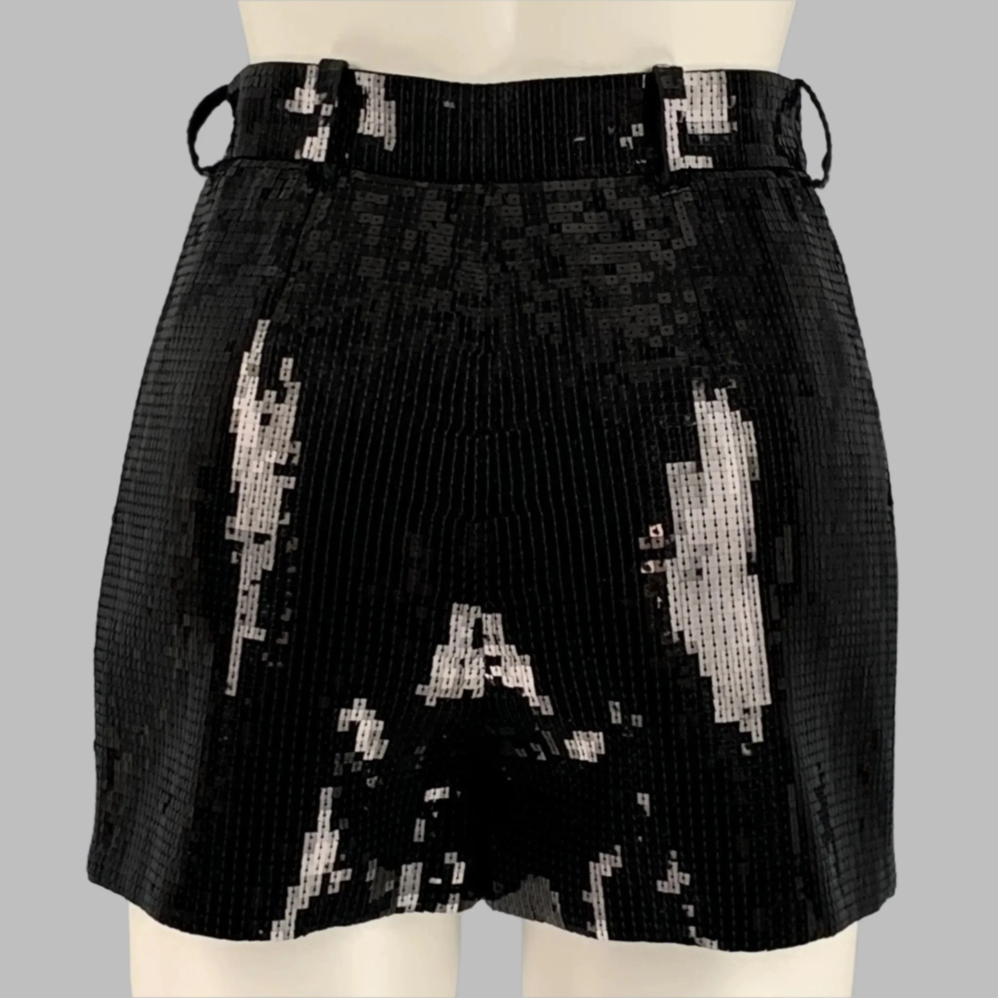 SAINT LAURENT Size 2 Black Wool Pleated Shorts - Image 4