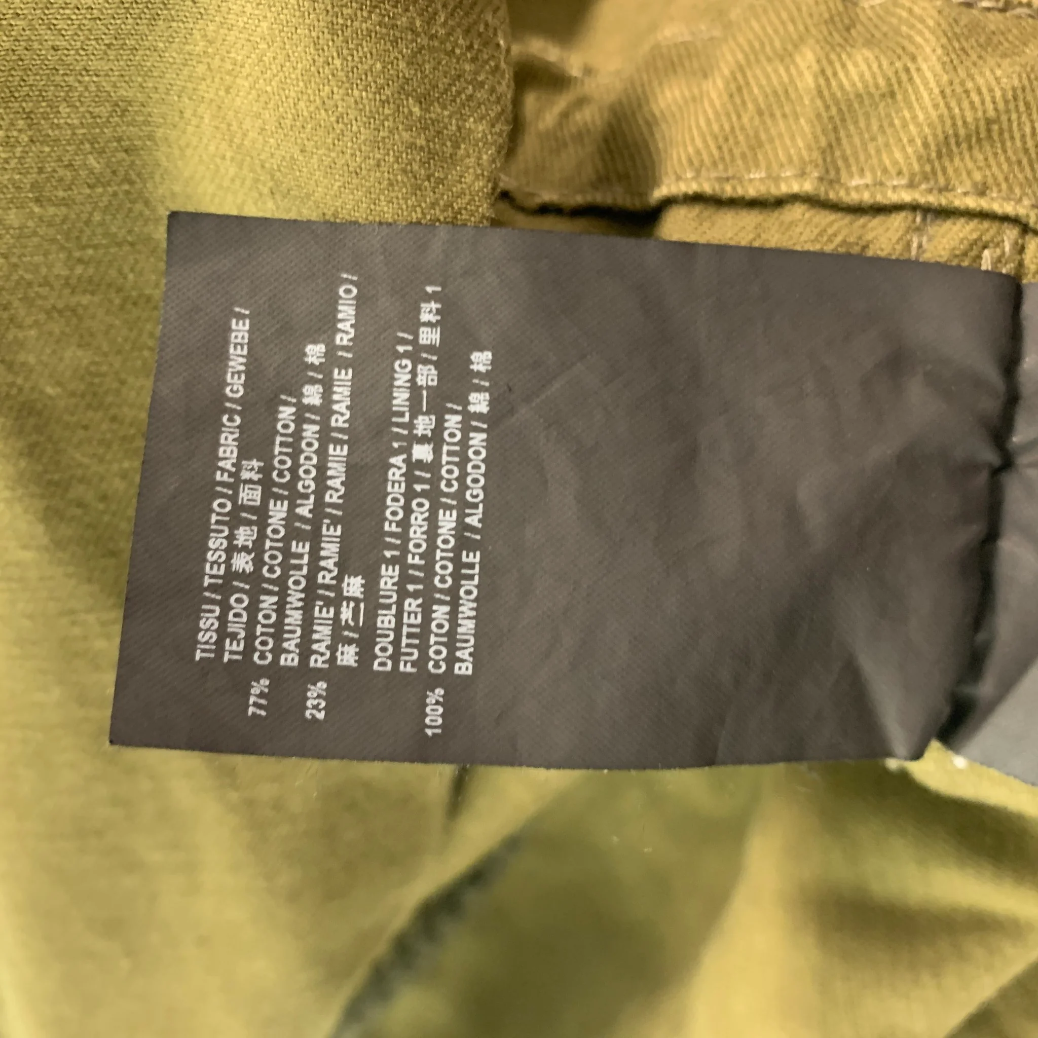 SAINT LAURENT Size 38 Khaki Cotton Ramie Utility Jacket - Image 6