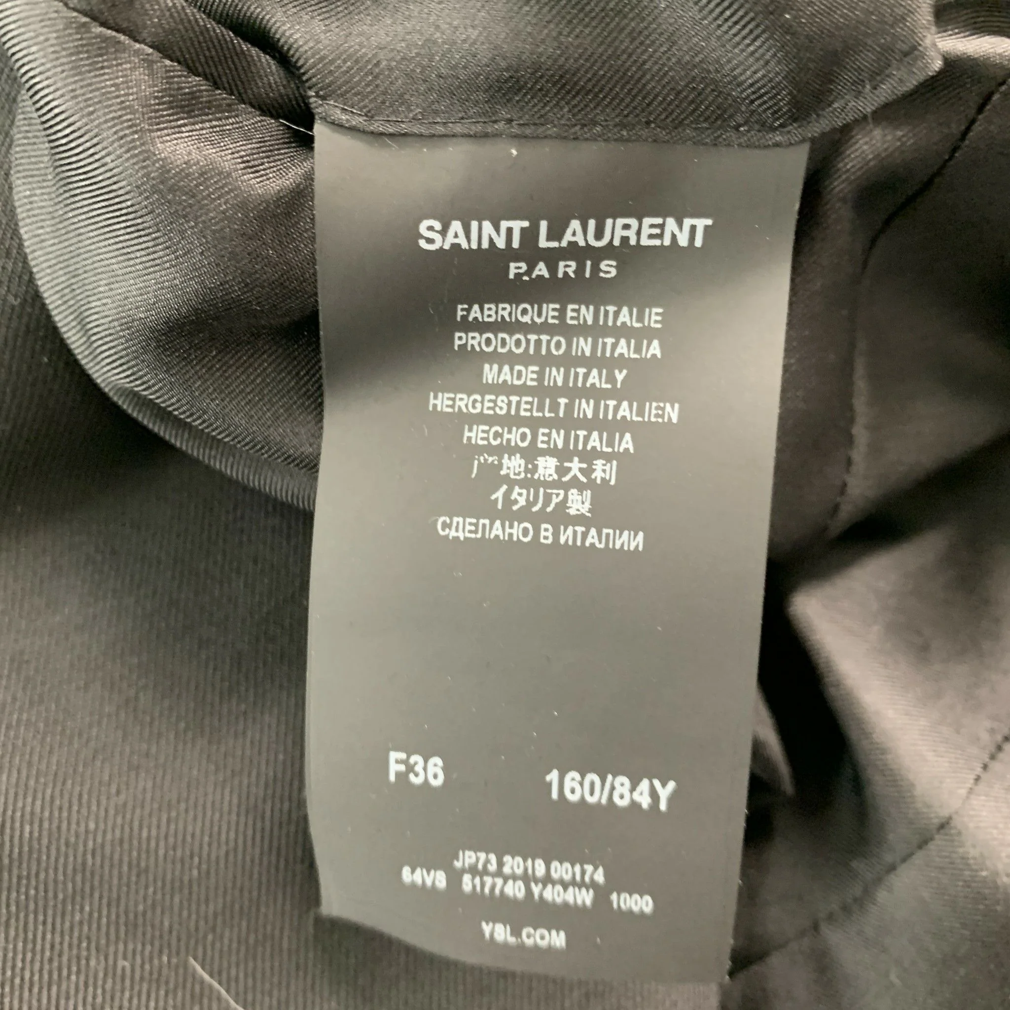 SAINT LAURENT Size 4 Black Virgin Wool Single Breasted Blazer - Image 5