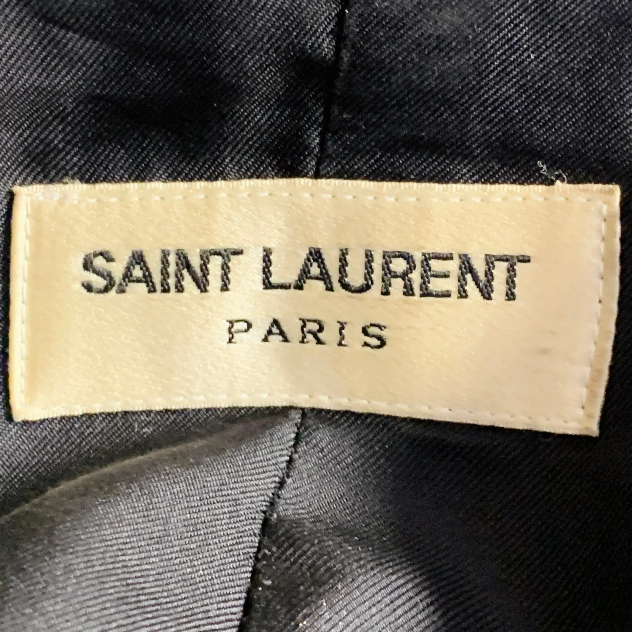 SAINT LAURENT Size 40 Black Polyester Blend Sequined Peak Lapel Sport Coat - Image 12
