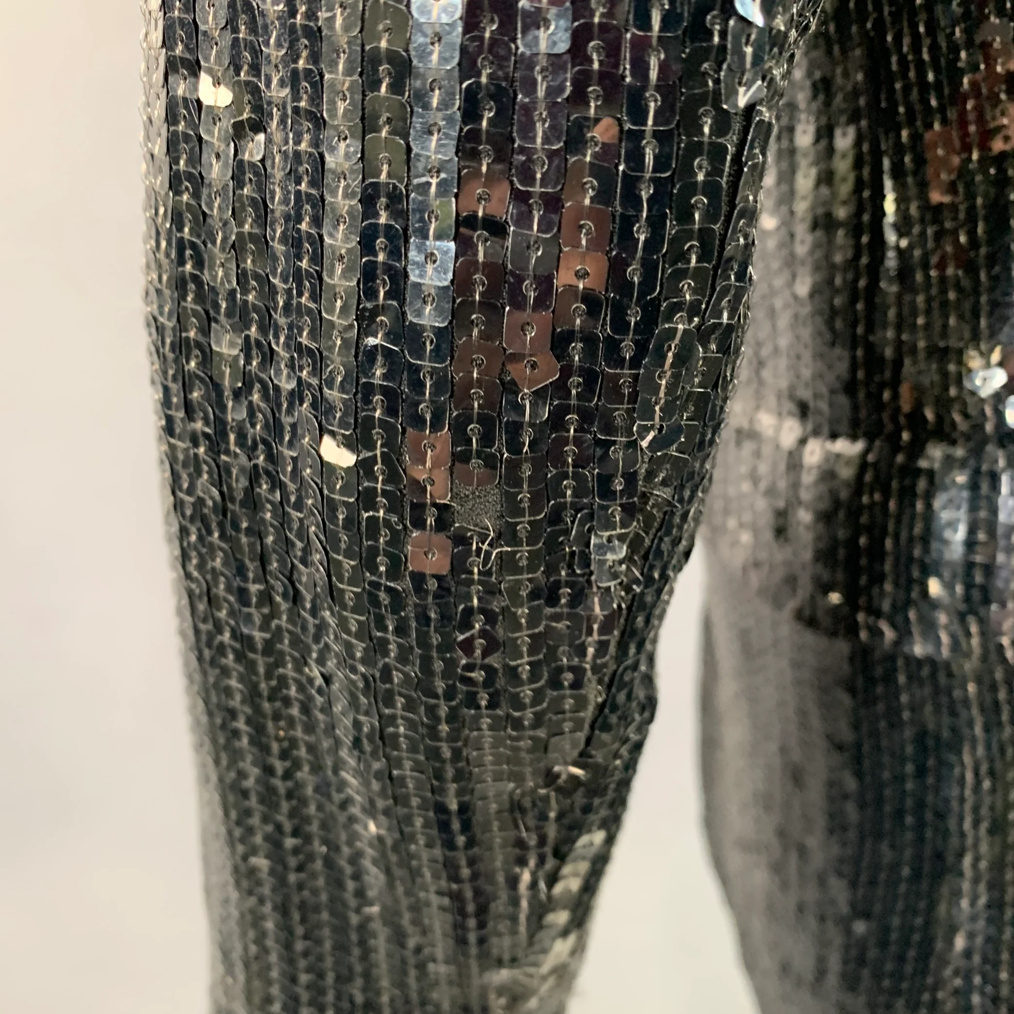 SAINT LAURENT Size 40 Black Polyester Blend Sequined Peak Lapel Sport Coat - Image 7
