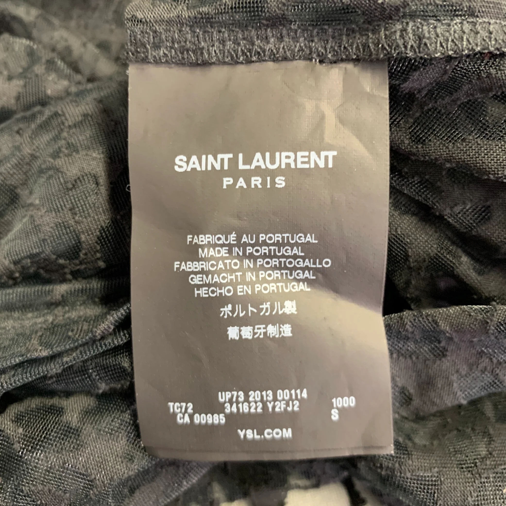 SAINT LAURENT Size S Black Lyocell Blend See Through Animal Print Casual Top - Image 8