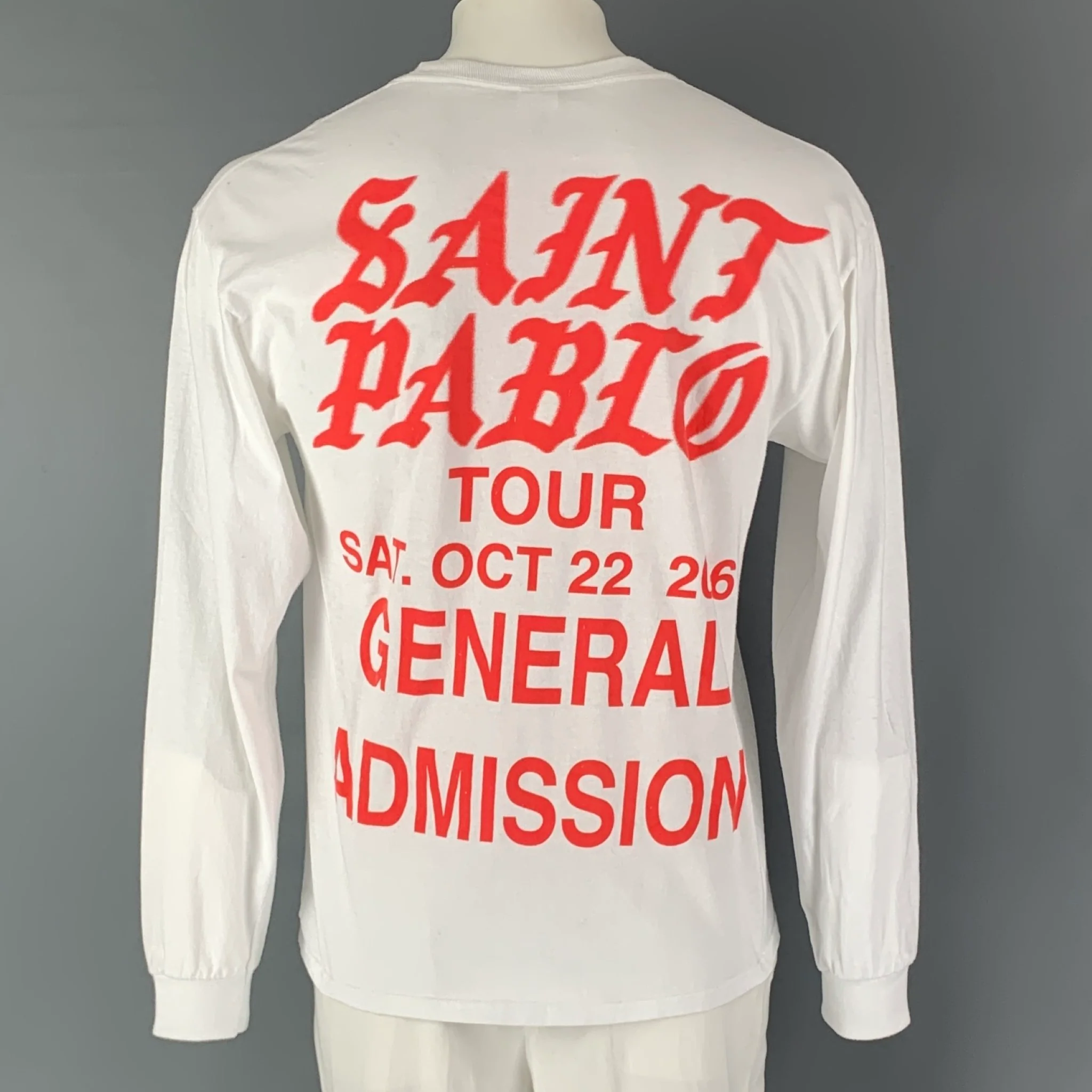 SAINT PABLO Size L White & Red Graphic Cotton Crew-Neck T-shirt - Image 3