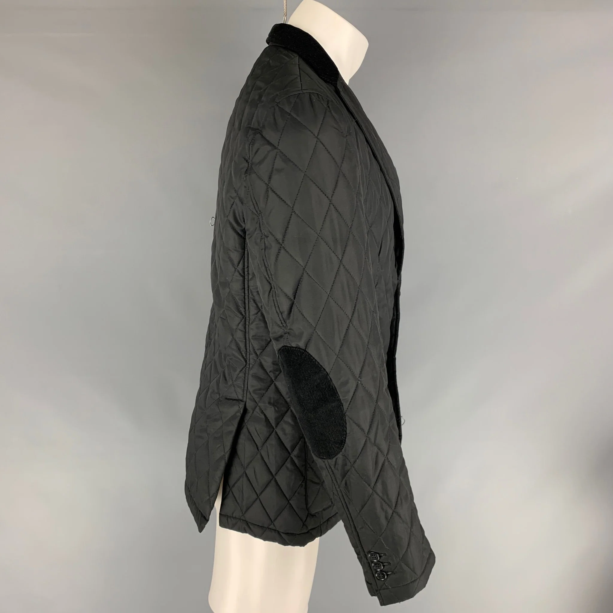 SAKS FIFTH AVENUE Size M Black Quilted Polyester Jacket - Image 4