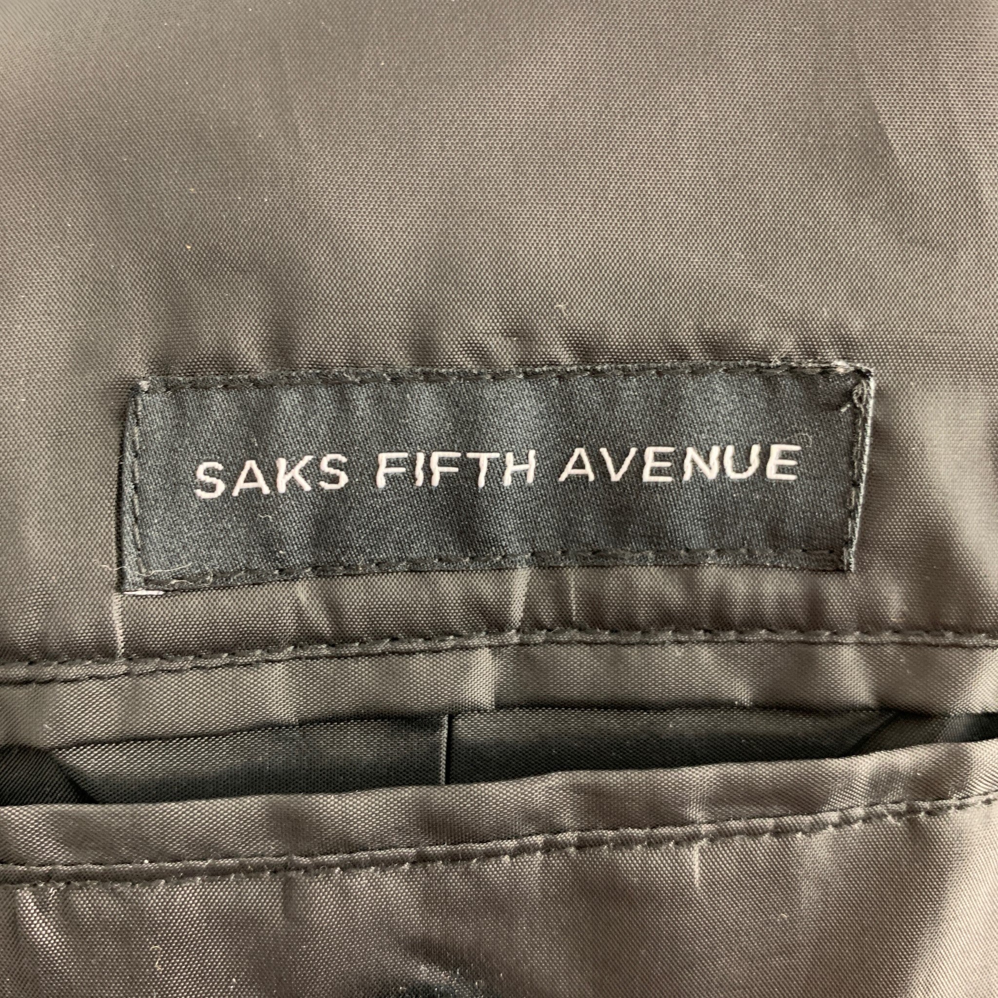SAKS FIFTH AVENUE Size M Black Quilted Polyester Jacket - Image 6