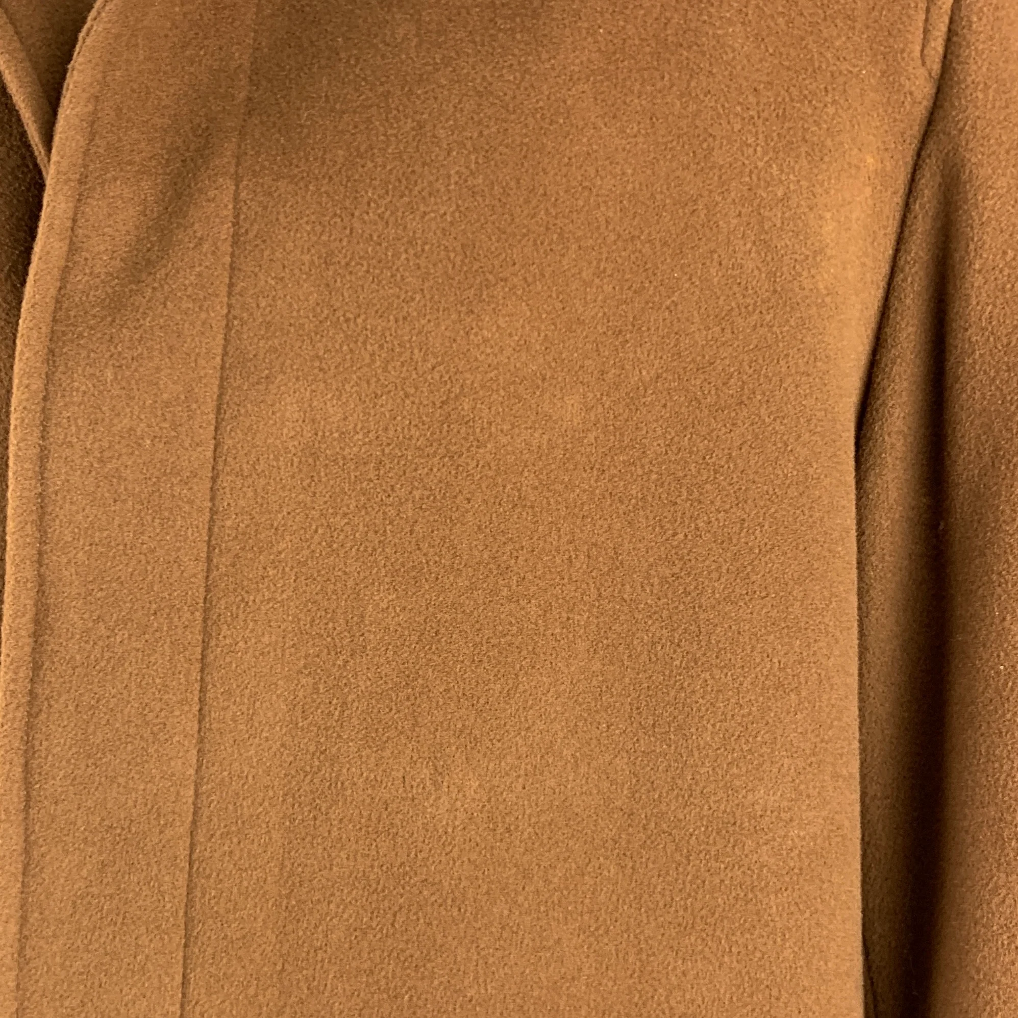 SAKS FIFTH AVENUE Size 48 Tan Wool Cashmere Coat - Image 5