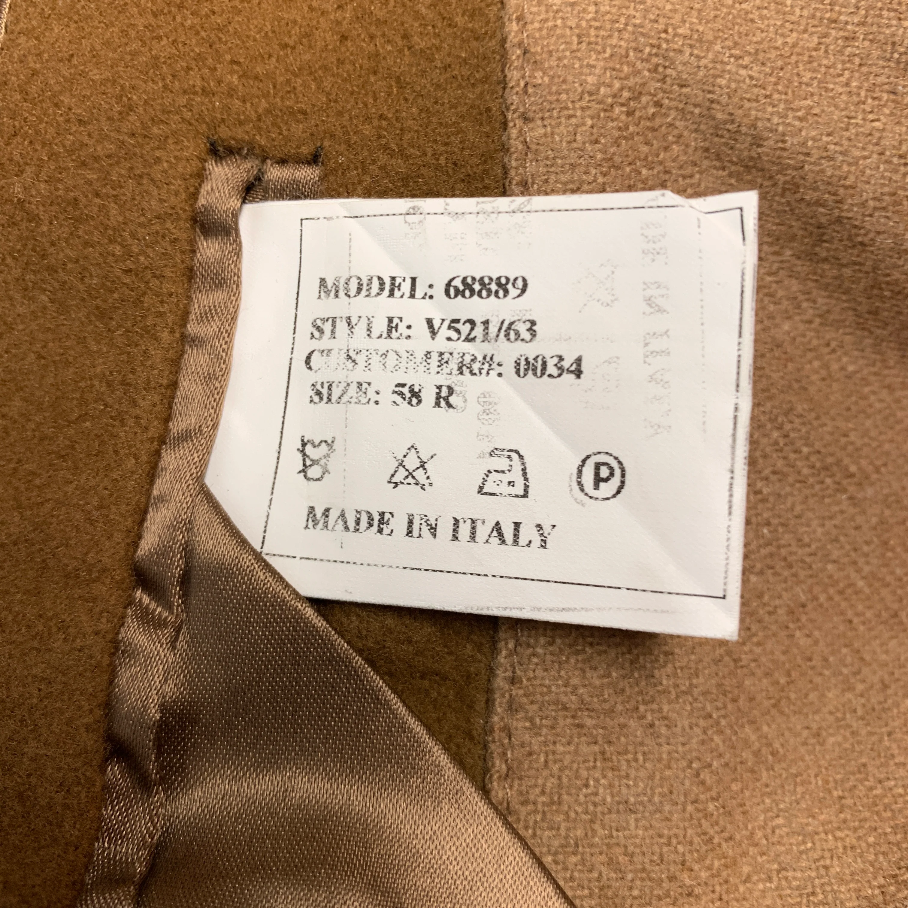 SAKS FIFTH AVENUE Size 48 Tan Wool Cashmere Coat - Image 7