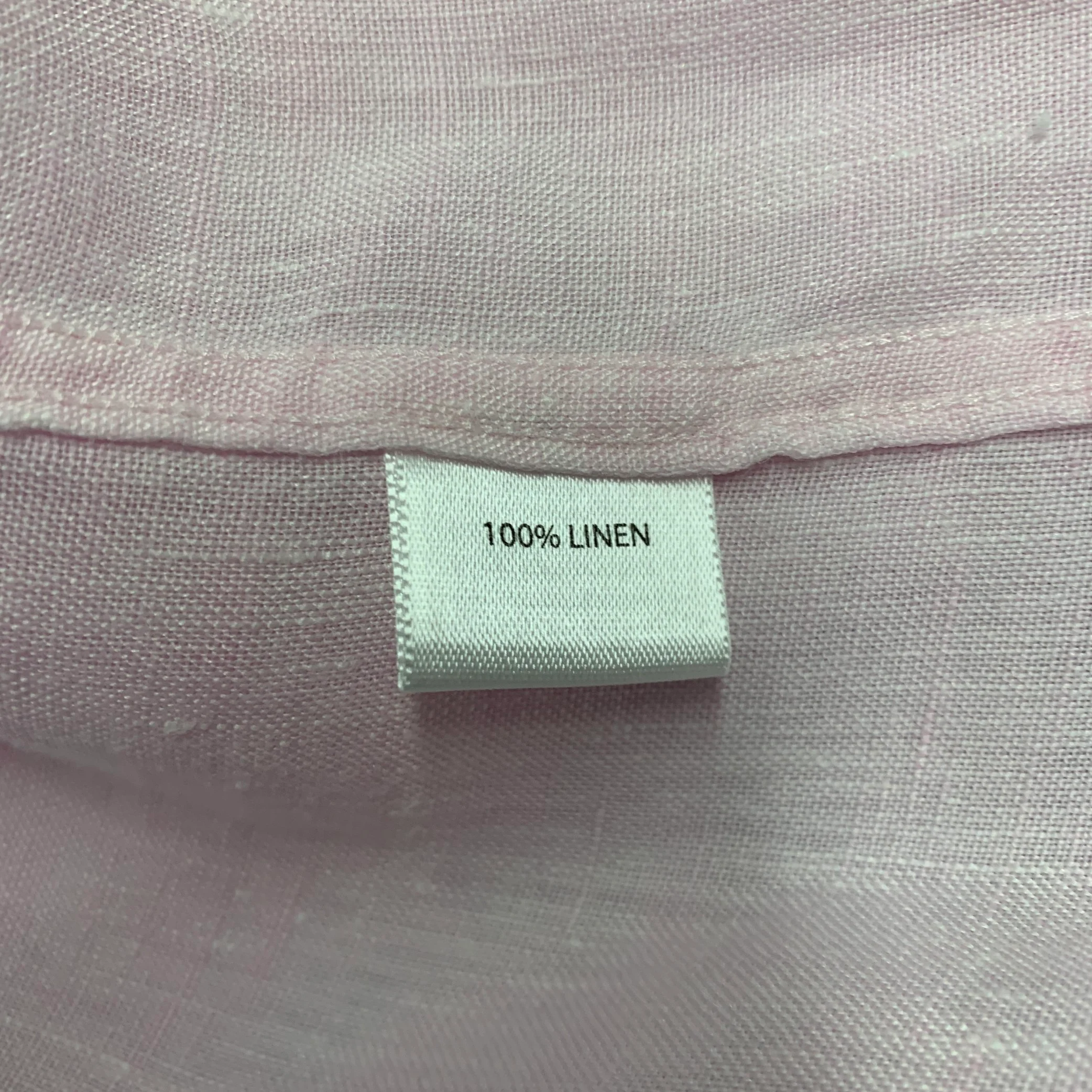 SAKS FIFTH AVENUE Size L Pink Linen Button Up Long Sleeve Shirt - Image 6