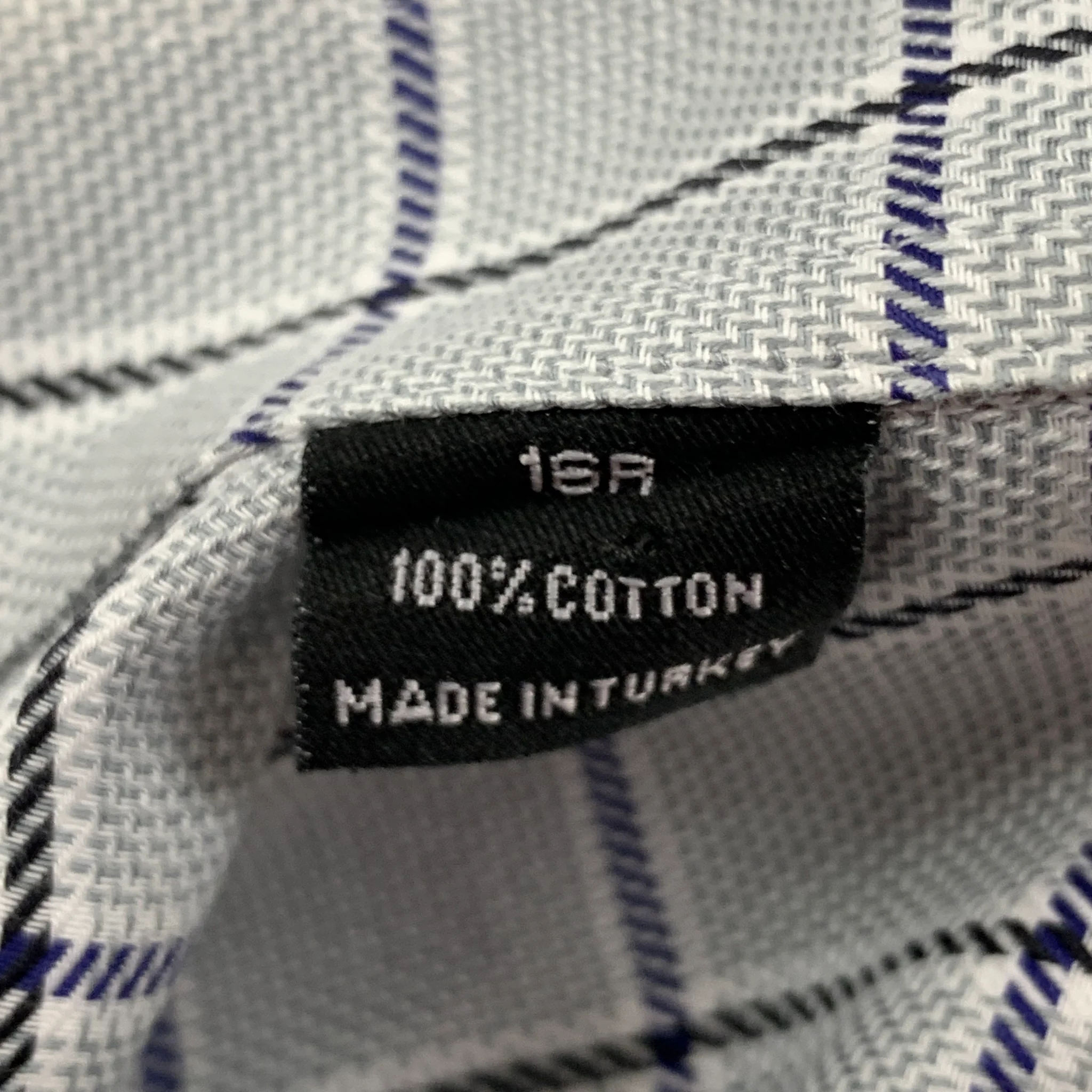 SAKS FIFTH AVENUE Size XL Blue Plaid Cotton Button Down Long Sleeve Shirt - Image 5