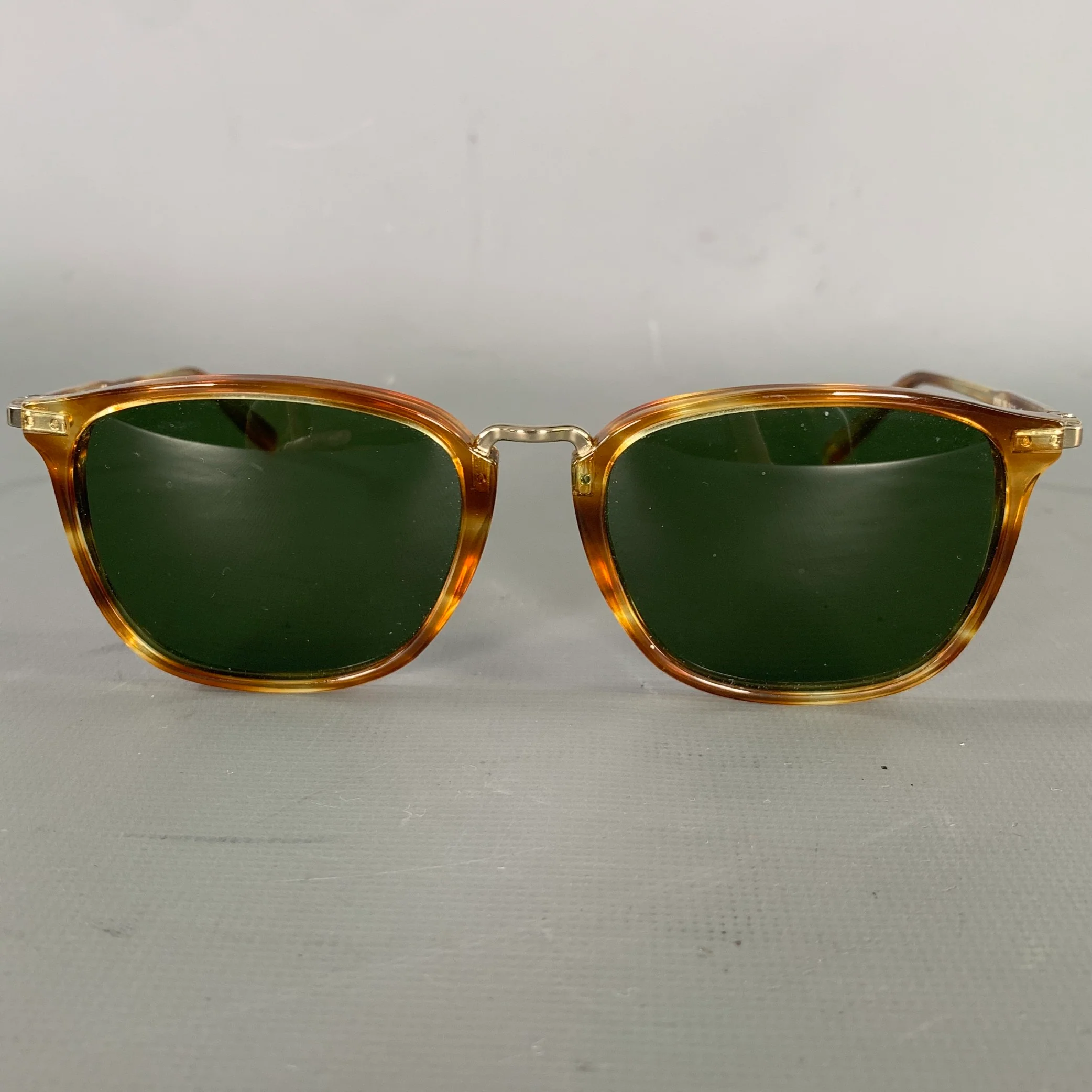 SALVATORE FERRAGAMO Brown Tortoise Acetate & Metal Sunglasses & Eyewear