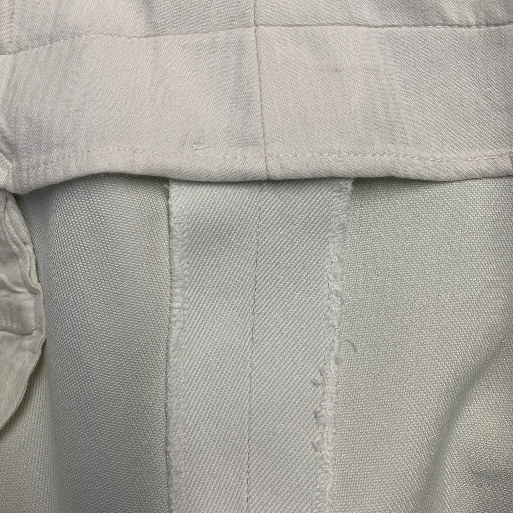 SALVATORE FERRAGAMO Size 40 Off White Twill Cotton Silk Straight Casual Pants - Image 8